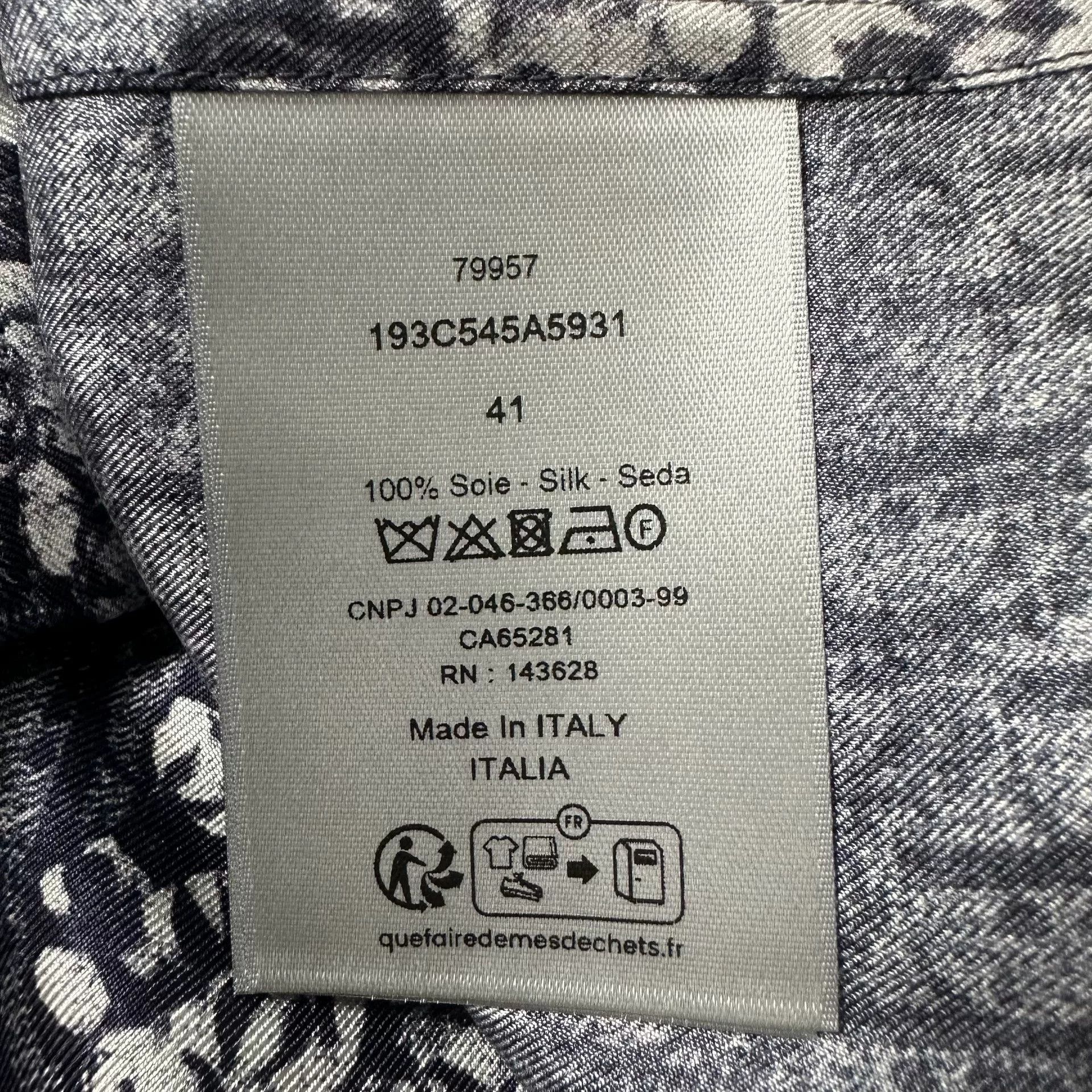 Dior DIOR x TEARS Blue Silk Logo Short Sleeve Shirt Size US M / EU 48-50 / 2 - 6 Thumbnail