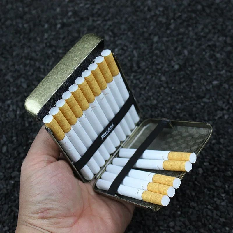 Other Cigarette Box Storage Case Portable Retro Bronze Gift Size ONE SIZE - 5 Thumbnail