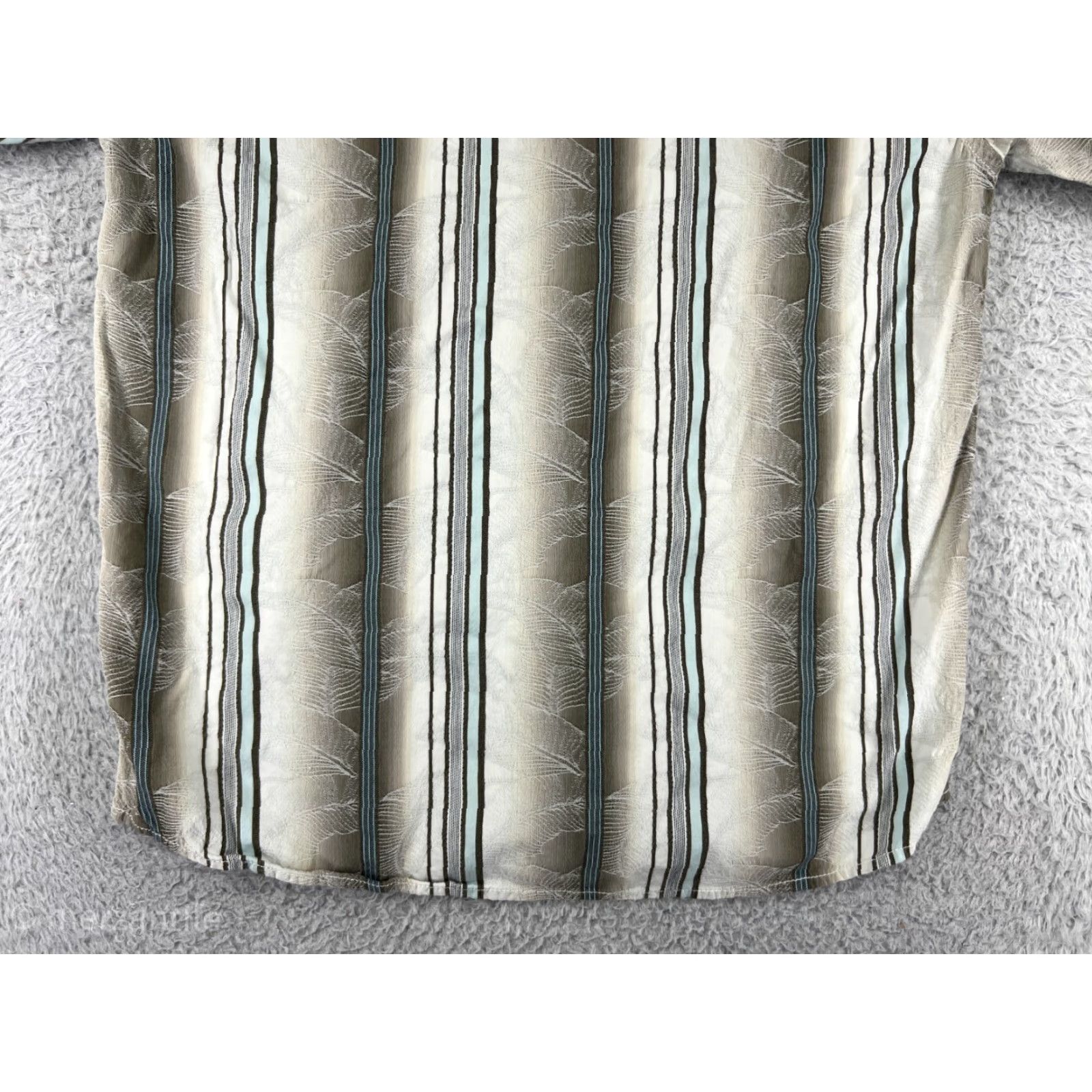 Tommy Bahama Tommy Bahama Shirt Mens Small Beige Vertical Striped Floral Cotton Silk Blend Shirt Size US S / EU 44-46 / 1 - 7 Thumbnail
