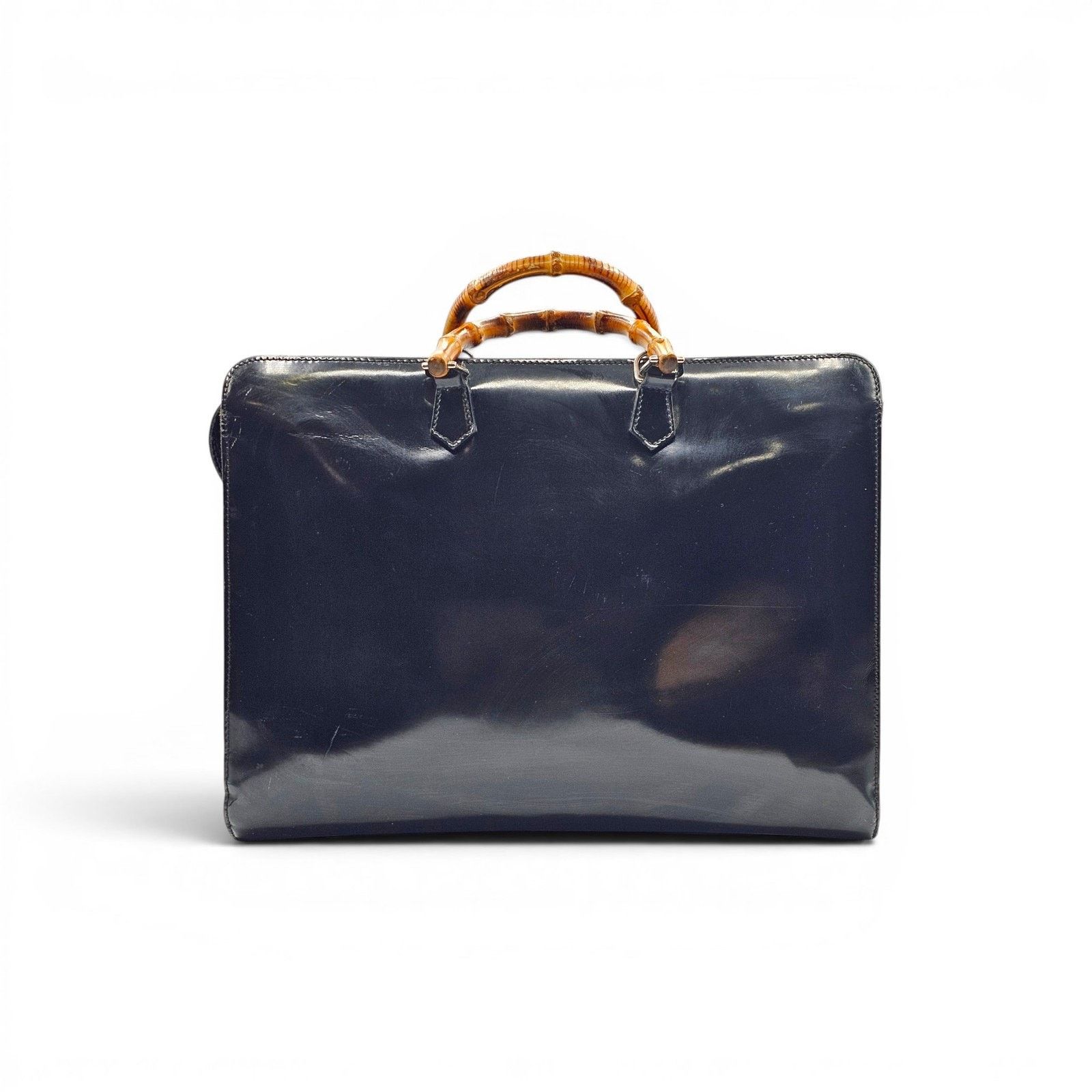 Gucci Vintage Bamboo Top-Handle Briefcase Attache Black Leather Size ONE SIZE - 2 Thumbnail