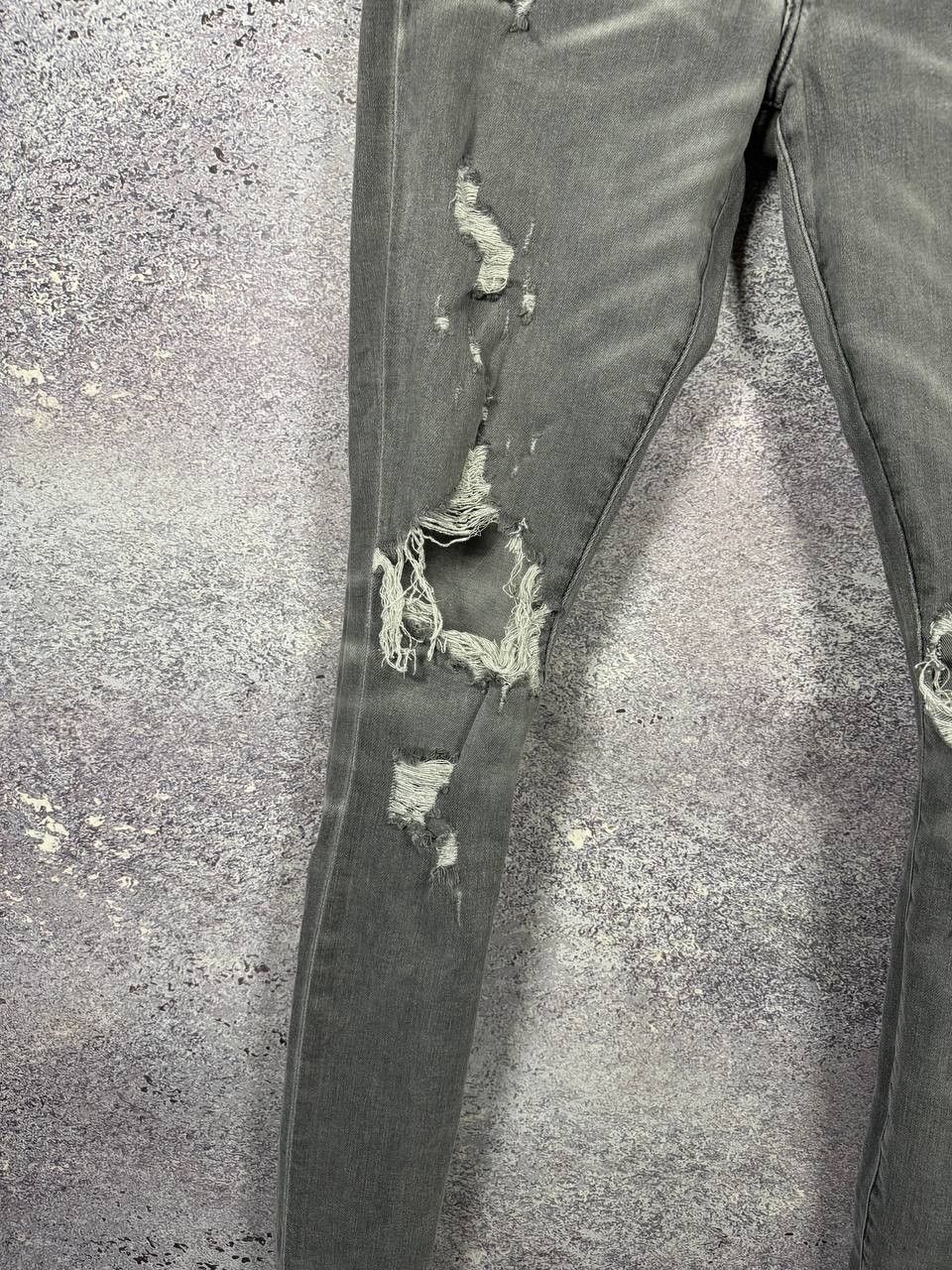 Amiri Amiri MX1 Jean Gray Distressed Skinny Women's Size 30 Size 30" / US 8 / IT 44 - 6 Thumbnail