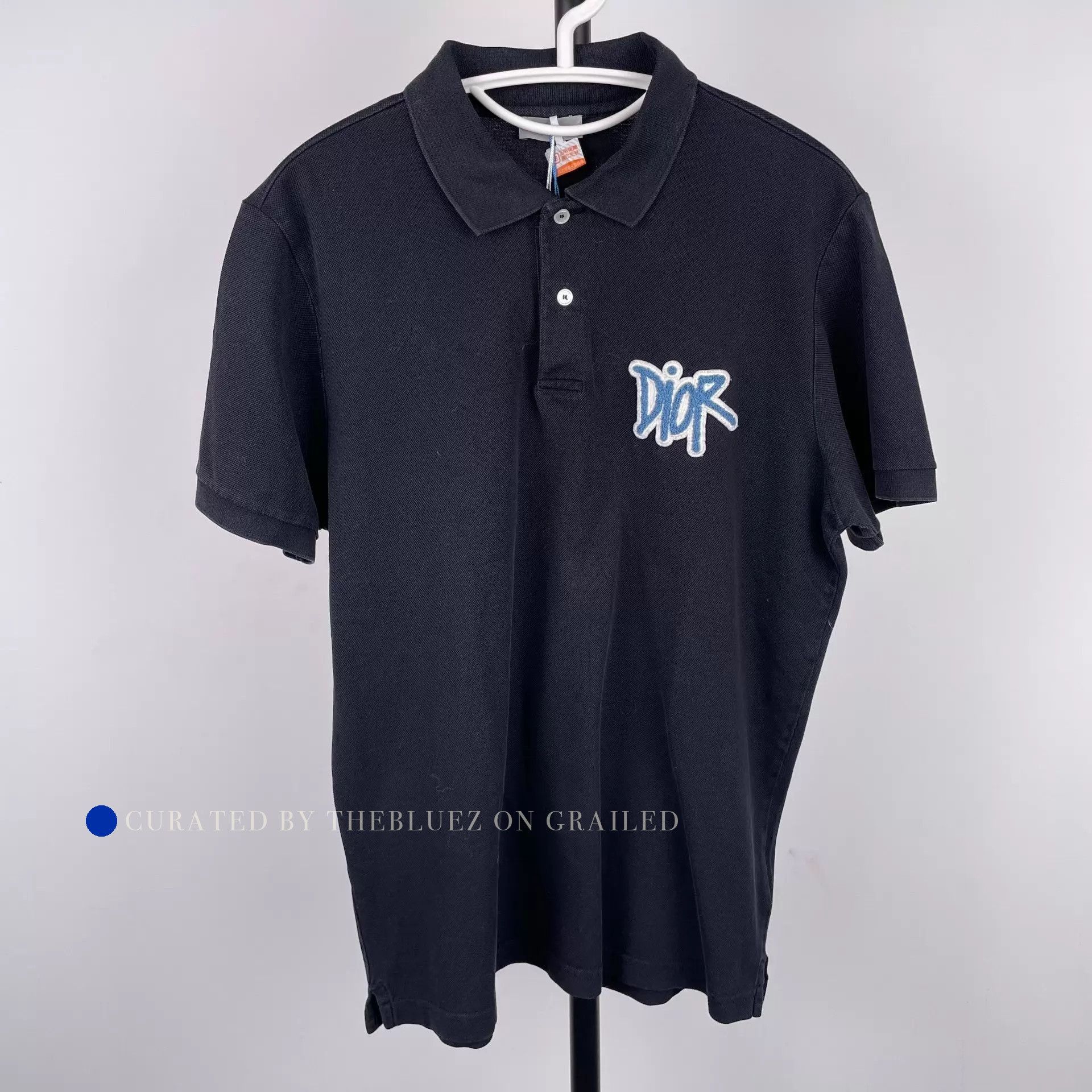 Dior Navy Blue Polo Shirt in Excellent Condition Size US L / EU 52-54 / 3 - 1 Thumbnail