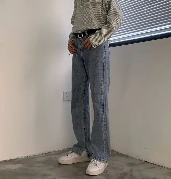 Designer Vintage washed loose straight versatile flared jeans Size US 32 / EU 48 - 7 Thumbnail