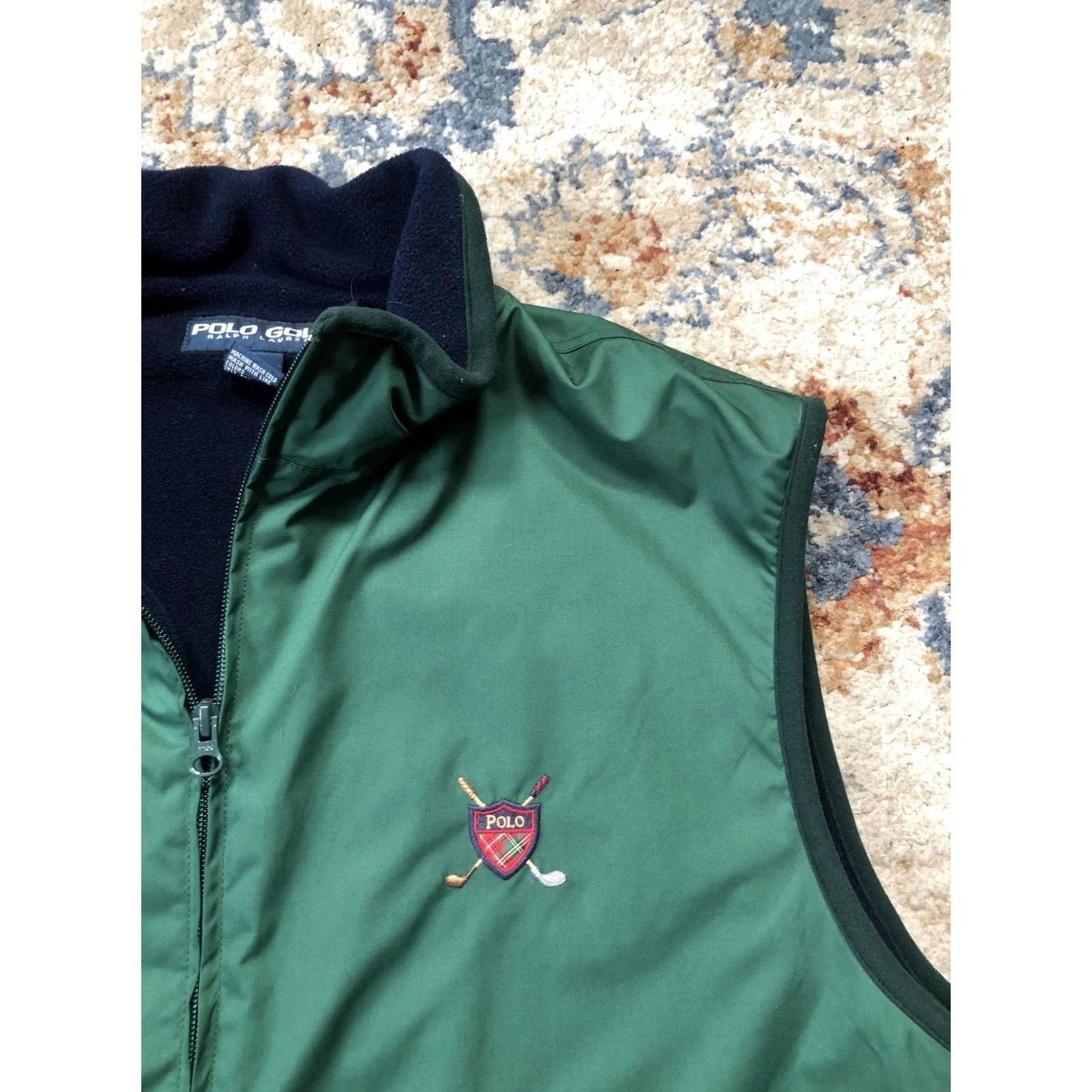 Polo Ralph Lauren VINTAGE Polo Golf Ralph Lauren Vest Mens XL Green Fleece Lined Full Zip Windbreaker Size US XL / EU 56 / 4 - 7 Thumbnail