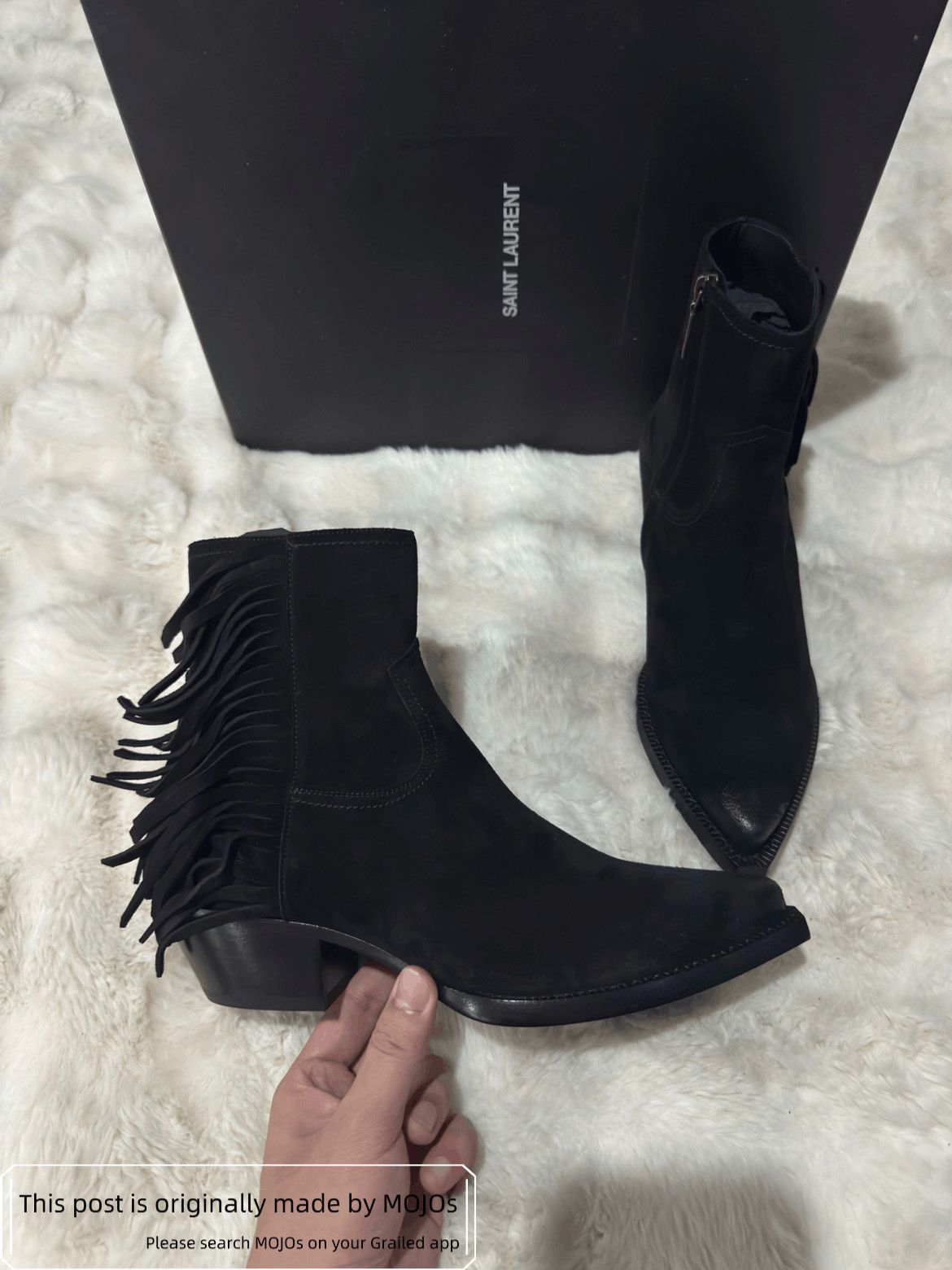 Saint Laurent Paris Sz 40 Saint Laurent Paris Lukas Zip Frin Boots Size US 7 / EU 40 - 2 Thumbnail