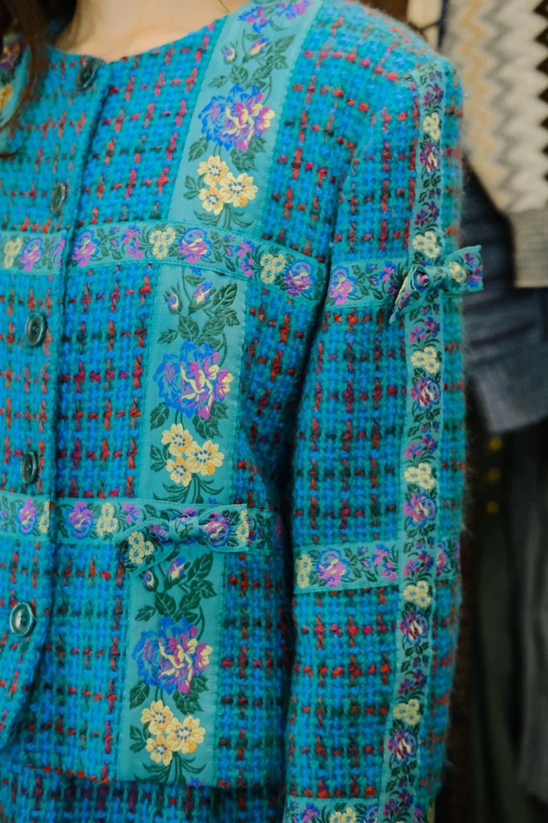 Kenzo KENZO Peacock blue coarse woolen brocade set Size M / US 6-8 / IT 42-44 - 6 Thumbnail