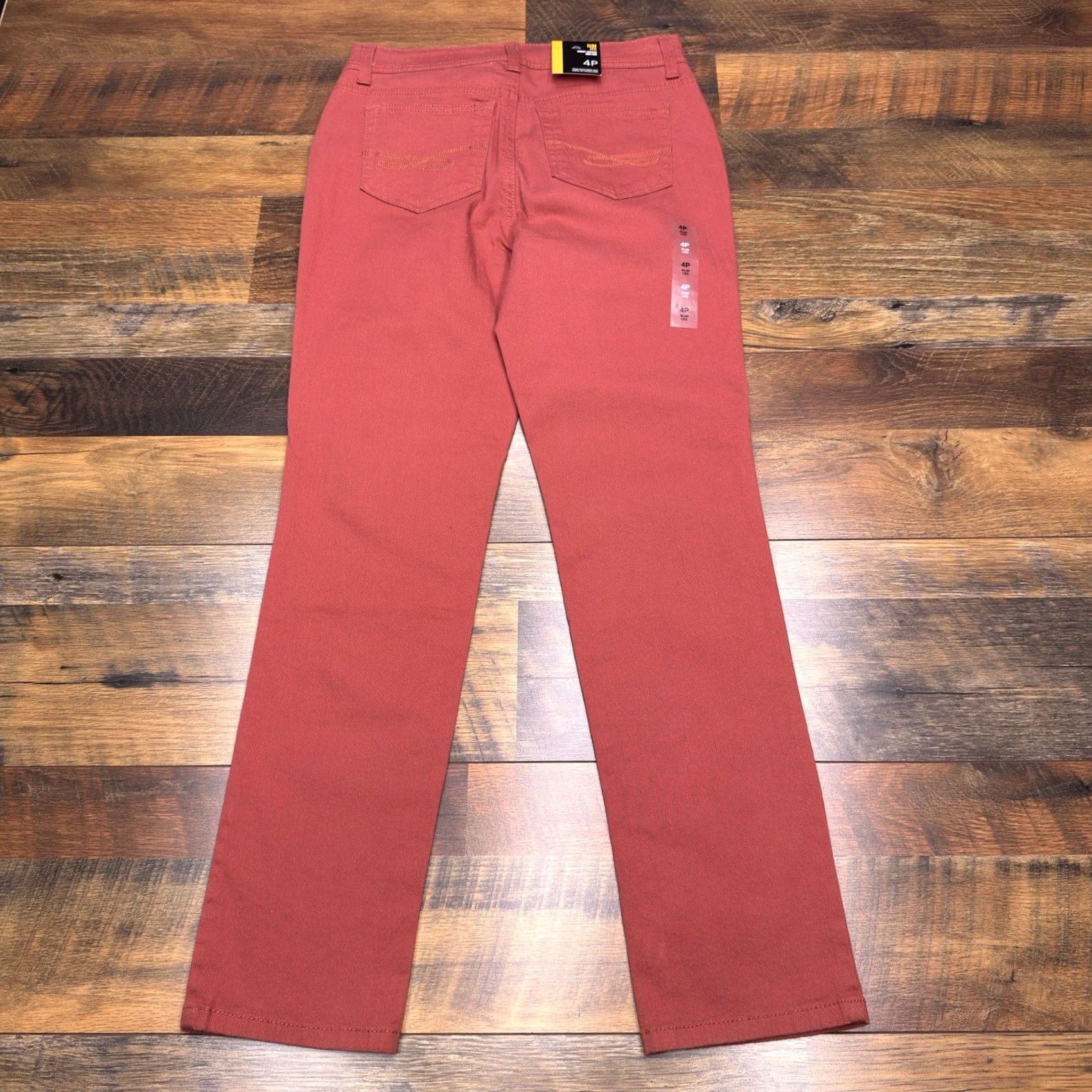 Vintage Style&co Slim Leg Jeans Womens 4 Petite Red High Rise Stretch New Size 27" / US 4 / IT 40 - 2 Thumbnail
