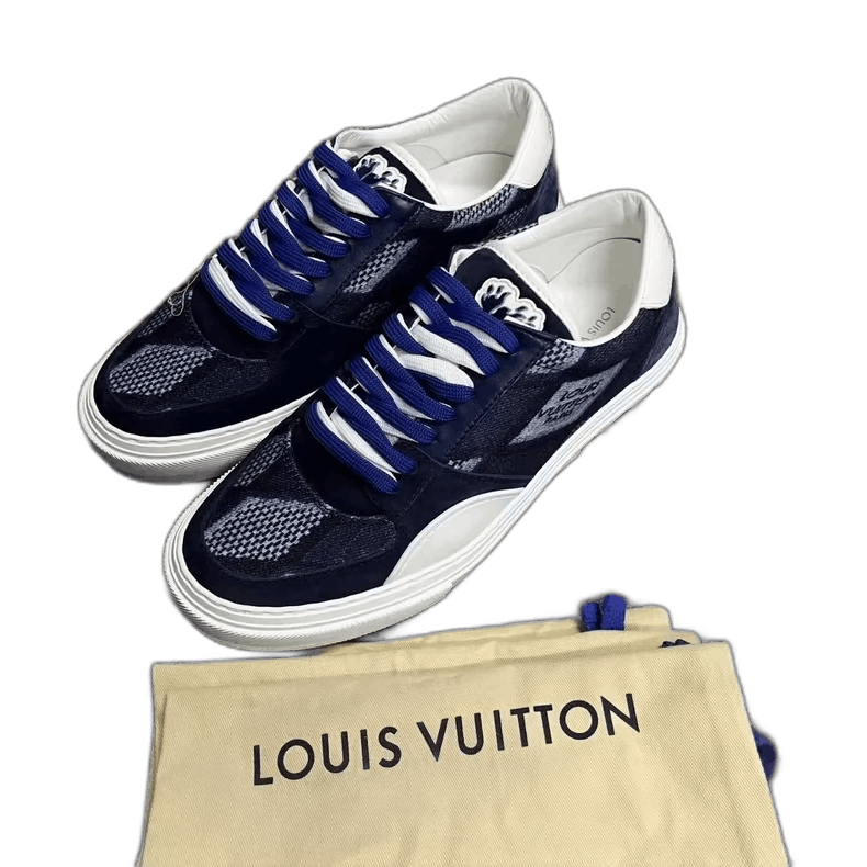 Louis Vuitton Louis Vuitton Blue Low-top Fashion Sneakers Size US 5.5 / EU 38 - 1 Thumbnail