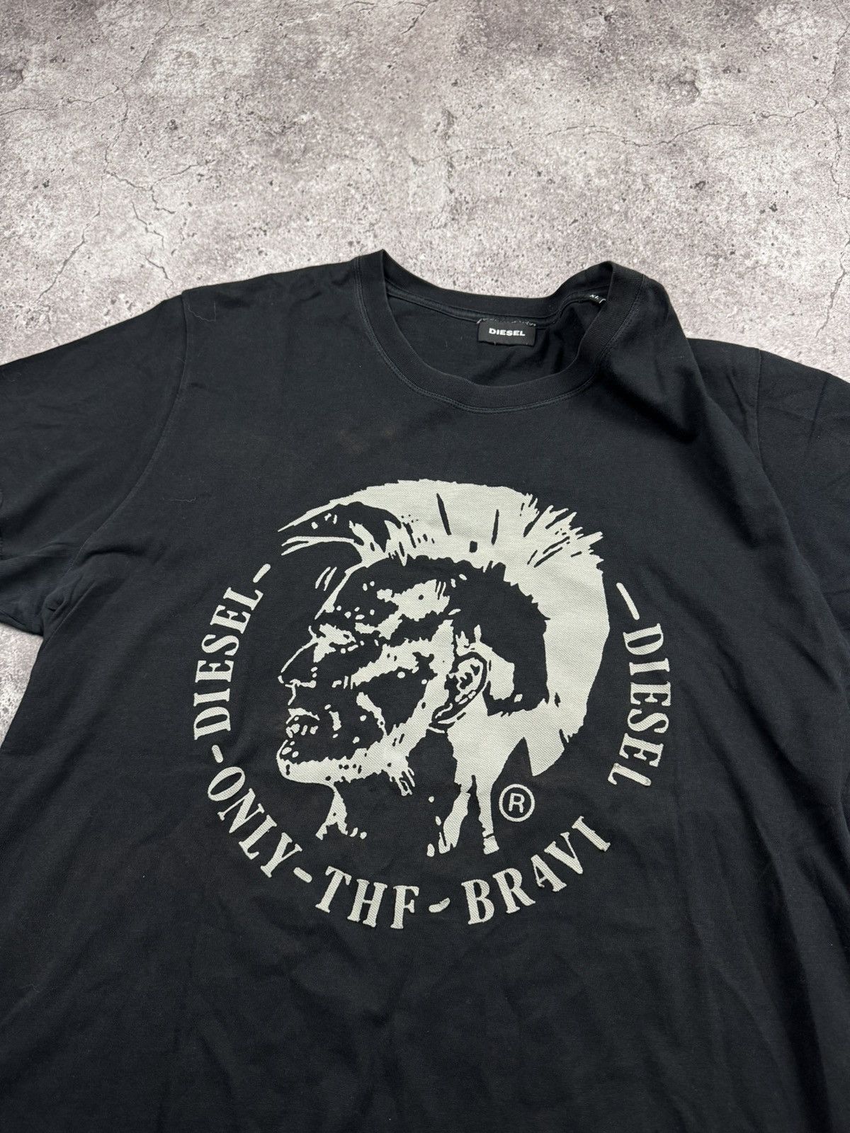 Diesel Vintage Diesel Only the Brave Punk Head Graphic T-Shirt S Size US XL / EU 56 / 4 - 3 Thumbnail