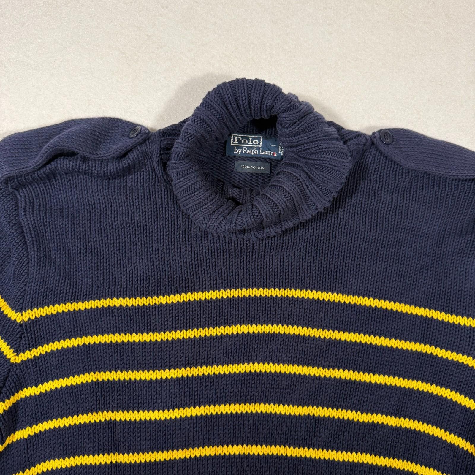 Polo Ralph Lauren Vintage 90s Polo Ralph LaurenEpaulets Sweater Size L Size US L / EU 52-54 / 3 - 5 Thumbnail