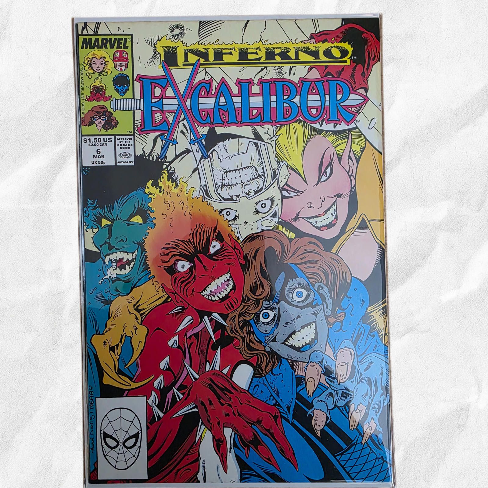 Marvel Comics Excalibur #6 1989 Marvel Inferno Comic VF (C) Size ONE SIZE - 2 Thumbnail