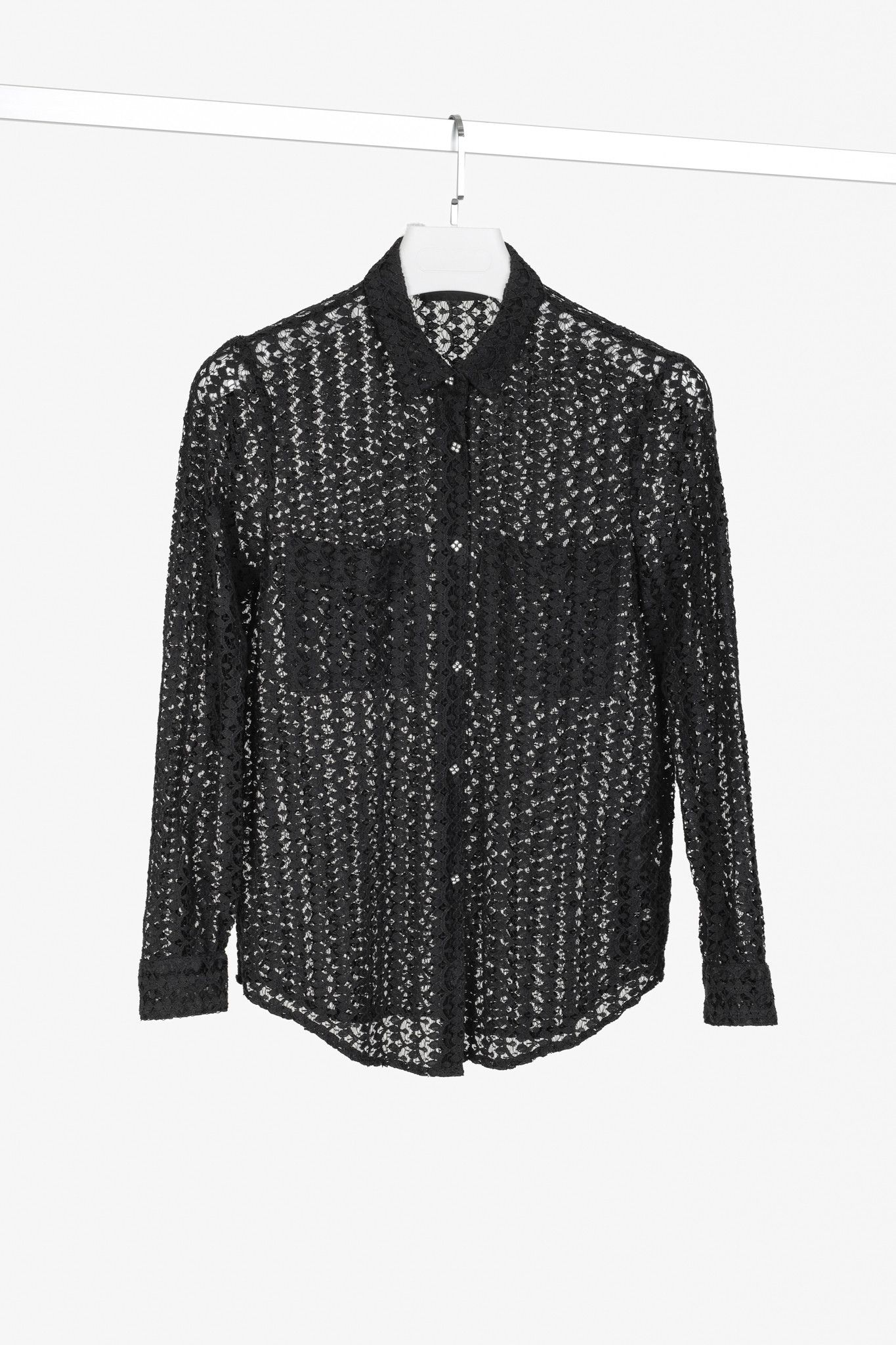 The Kooples The Kooples Black Lace Crystal-Button-Up Shirt Size XS / US 0-2 / IT 36-38 - 1 Thumbnail