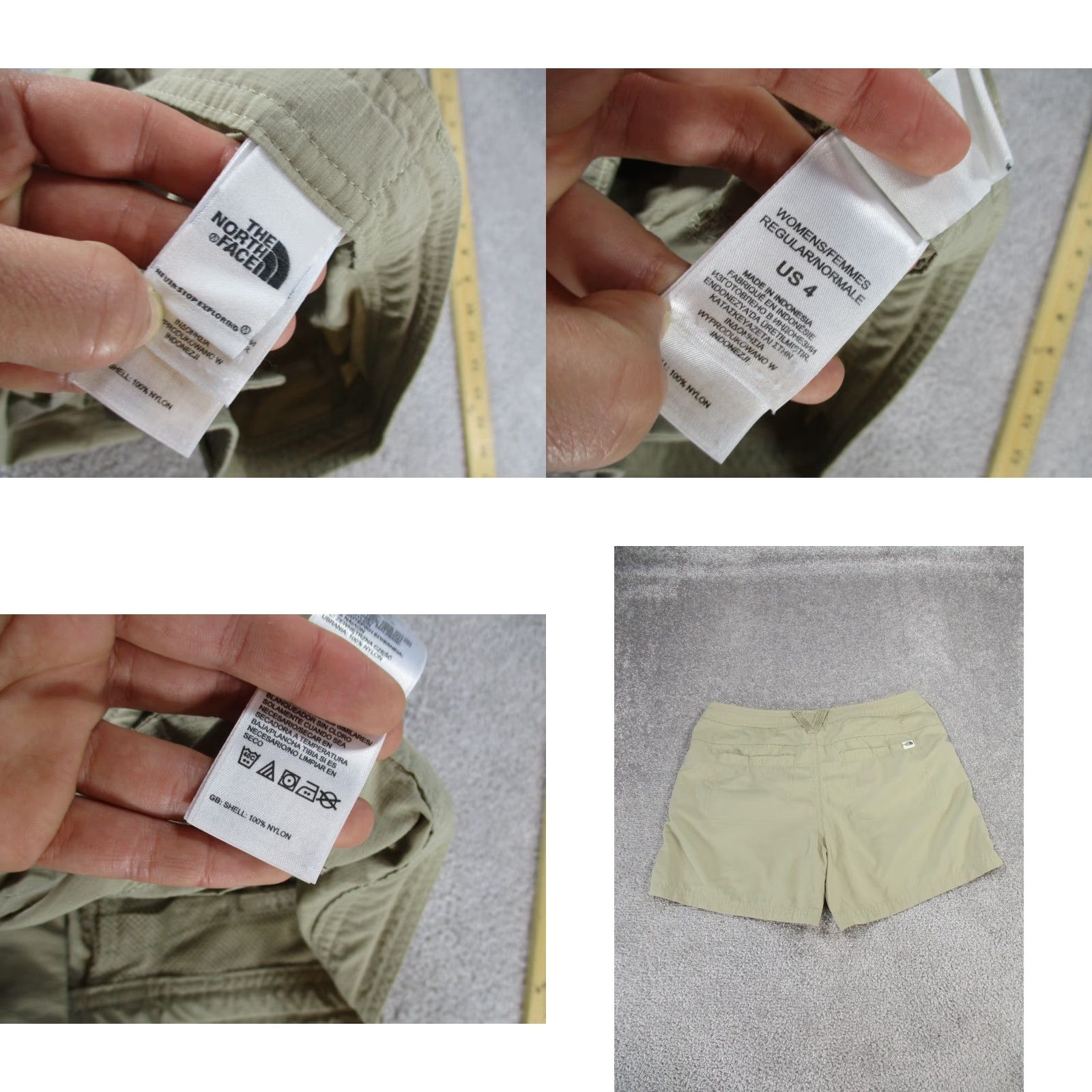 The North Face VINTAGE The North Face Shorts Womens 4 Beige Lightweight Nylon Hiking 5" Size 27" / US 4 / IT 40 - 8 Thumbnail