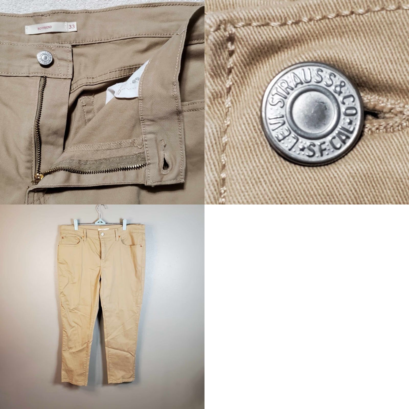 Levi's Levi's Womens Boyfriend Chino Pants Brown 33 38 x 26 Regular Womens Size 24" / US 00 / IT 34 - 8 Thumbnail