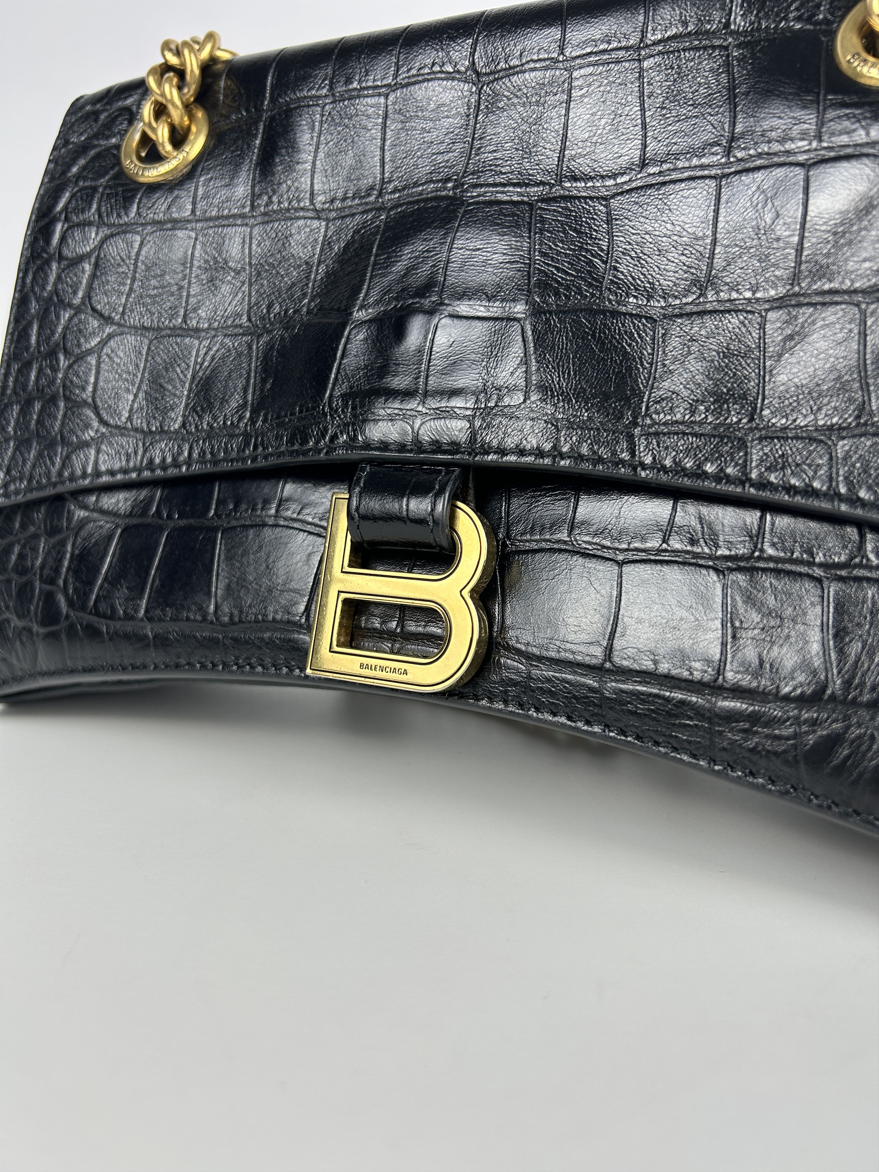 Balenciaga Balenciaga hourglass in black embossed calf leather Size ONE SIZE - 7 Thumbnail