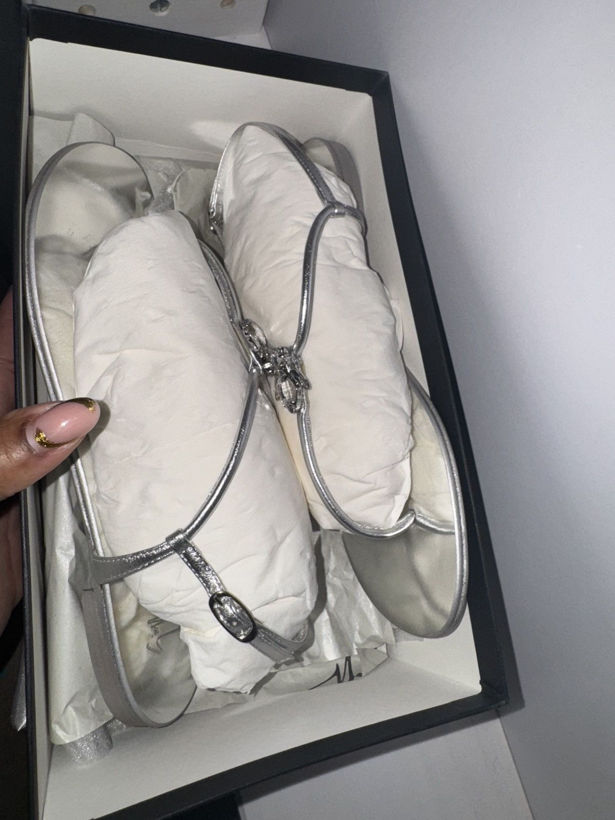 Giuseppe Zanotti Giuseppe Zanotti Silver Sandal Size US 10 / IT 40 - 5 Thumbnail