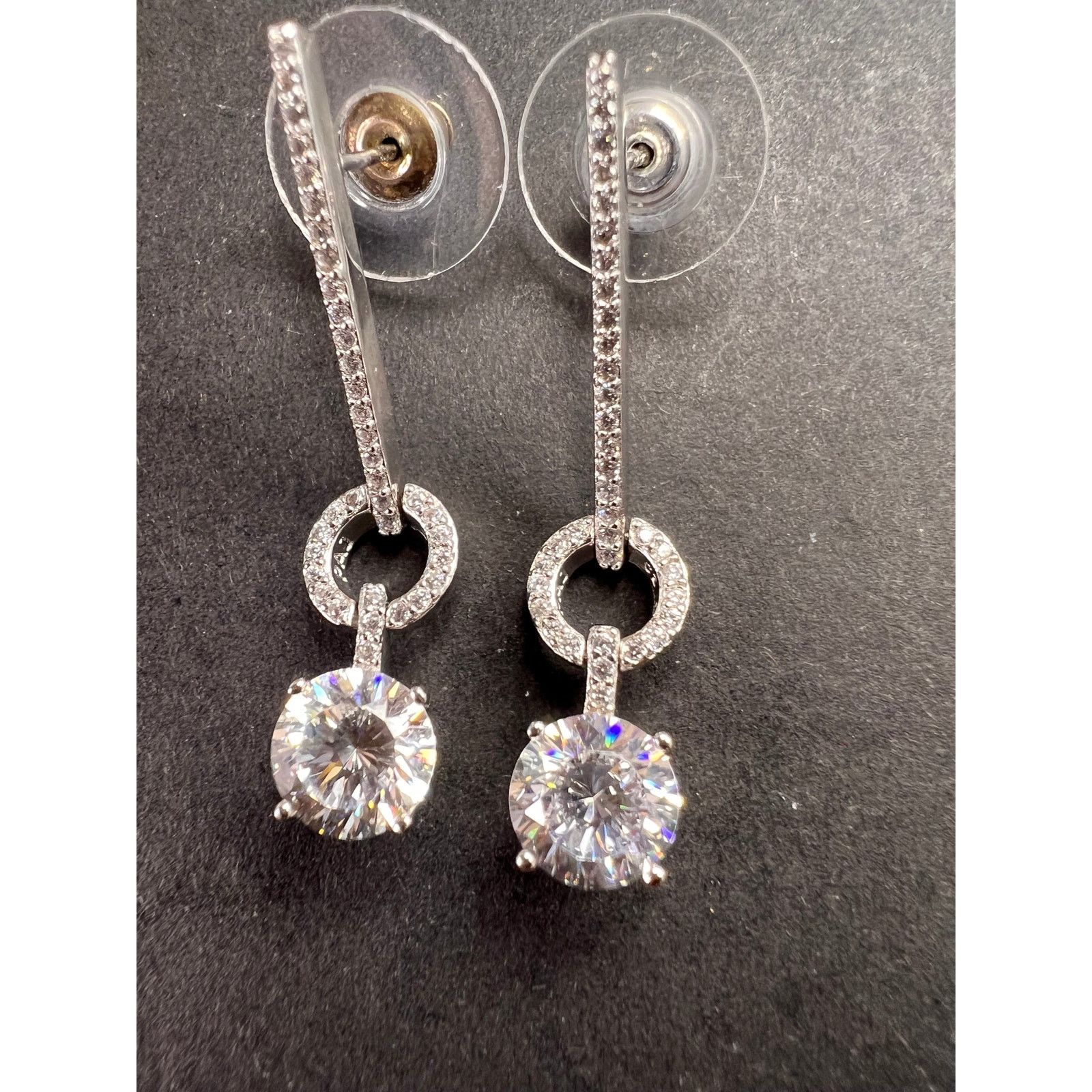 Other White CZ long earrings in sterling silver Size ONE SIZE - 13 Thumbnail