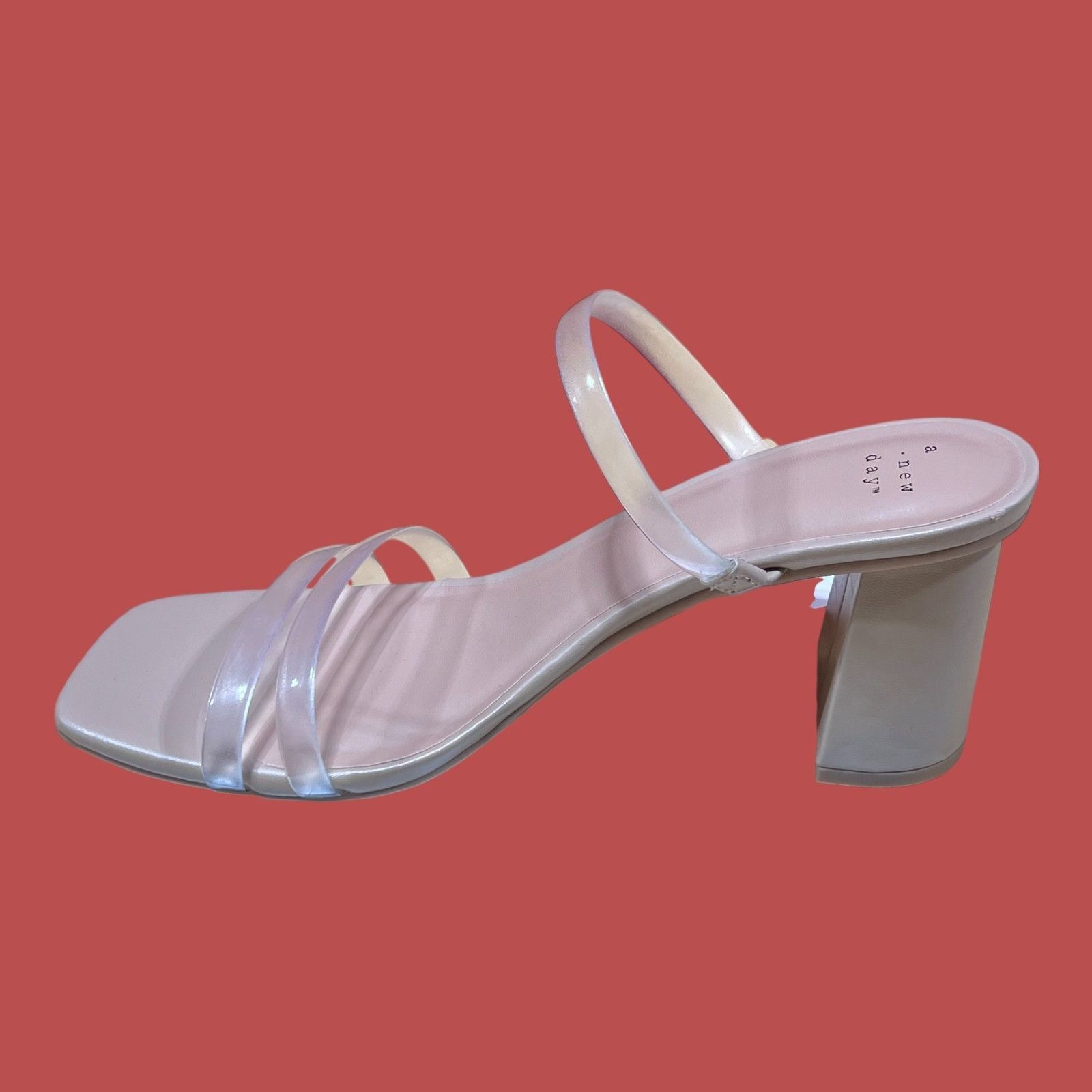 Other A New Day - Women's Stacy Mule Heels - Beige/Clear - 11 Size US 11 / IT 41 - 14 Thumbnail
