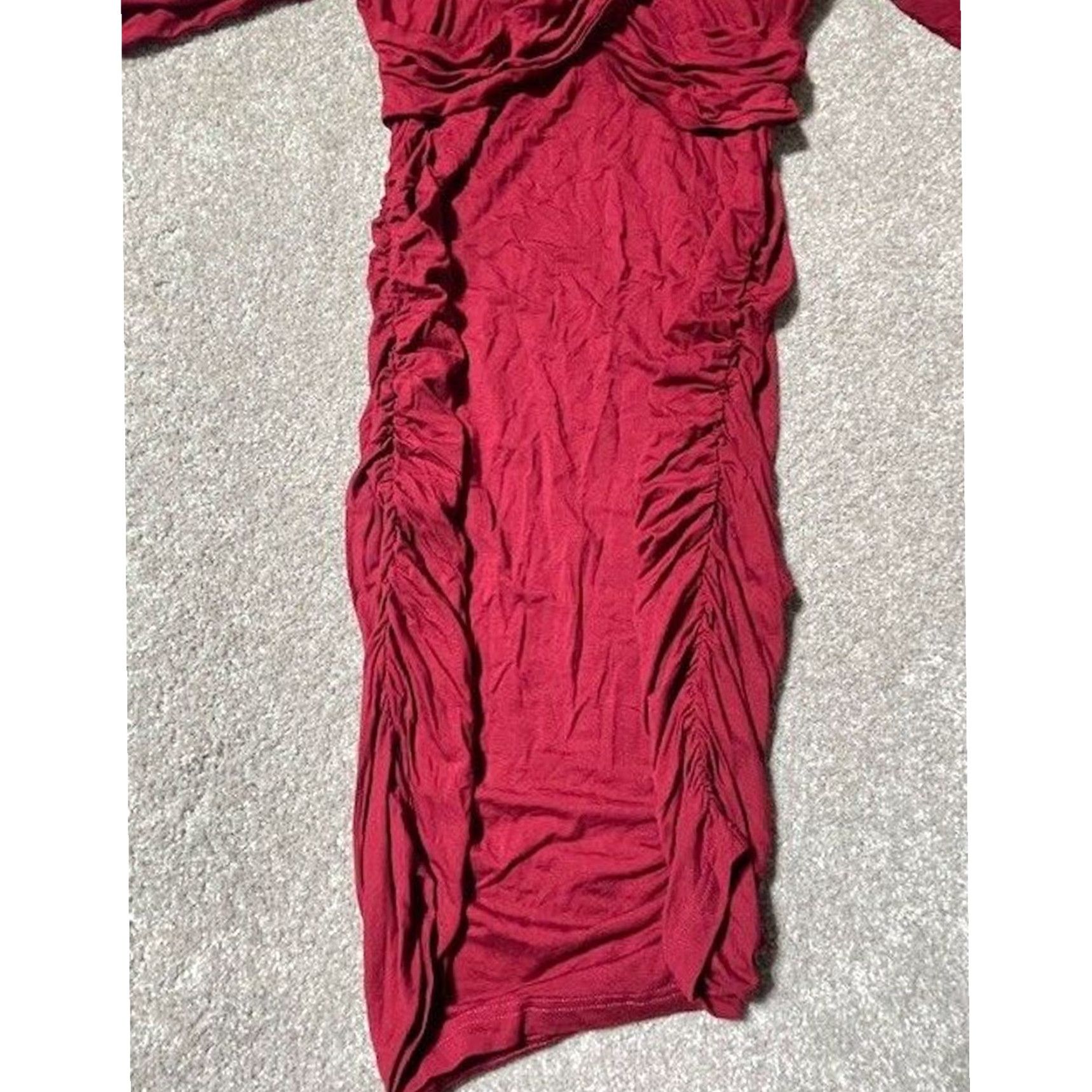 Vintage Ripe Maternity Cross Your Heart Harper Nursing Dress XL V-Neck Midi Knit Jersey Red Womens Size XL / US 12-14 / IT 48-50 - 3 Thumbnail