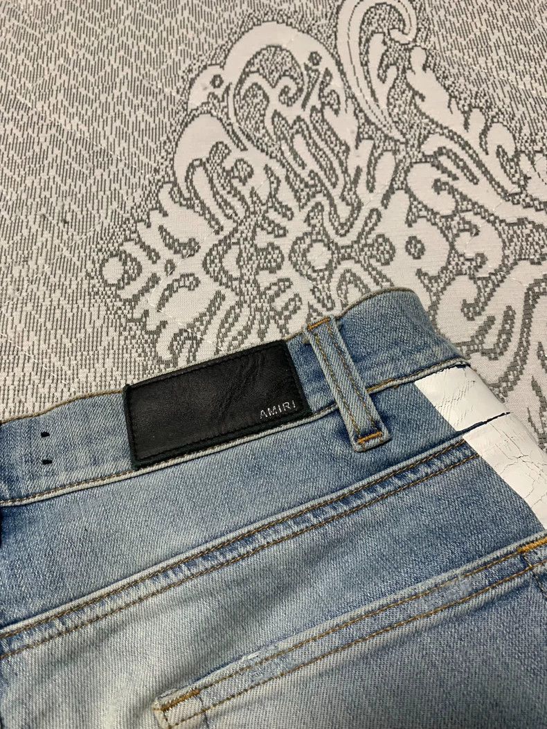 Amiri Amiri Tape Hole Water Washed Denim Pants Size US 31 - 4 Thumbnail