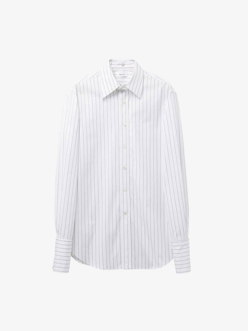 Alexander McQueen o1srvl11e0226 Wide Stripe Shirt In White Size US XL / EU 56 / 4 - 1 Thumbnail