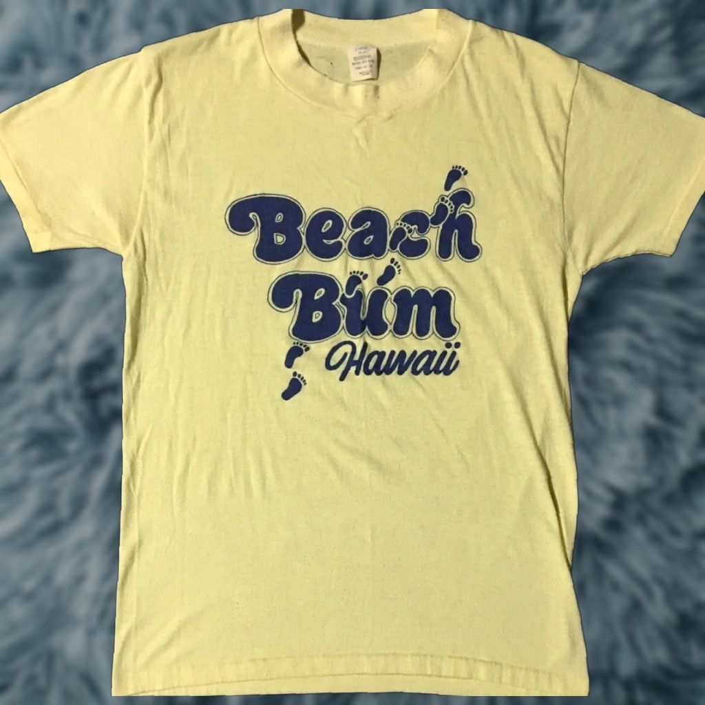 Vintage VINTAGE Hawaii Beach Bum Faded Shirt S USA Yellow Short Sleeve T-Shirt Graphic Tee Men 70s 80s Grunge Surf Ocean Beach Size US S / EU 44-46 / 1 - 1 Thumbnail