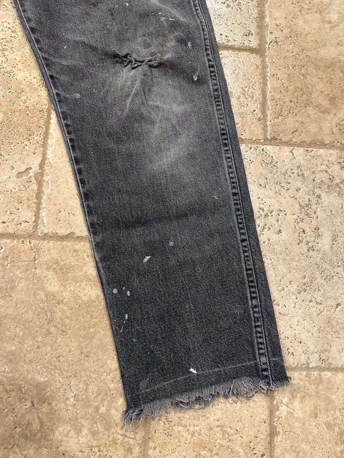 Vintage × Wrangler Vintage Wrangler Thrashed Painter’s Distressed Black Denim Size US 32 / EU 48 - 5 Thumbnail
