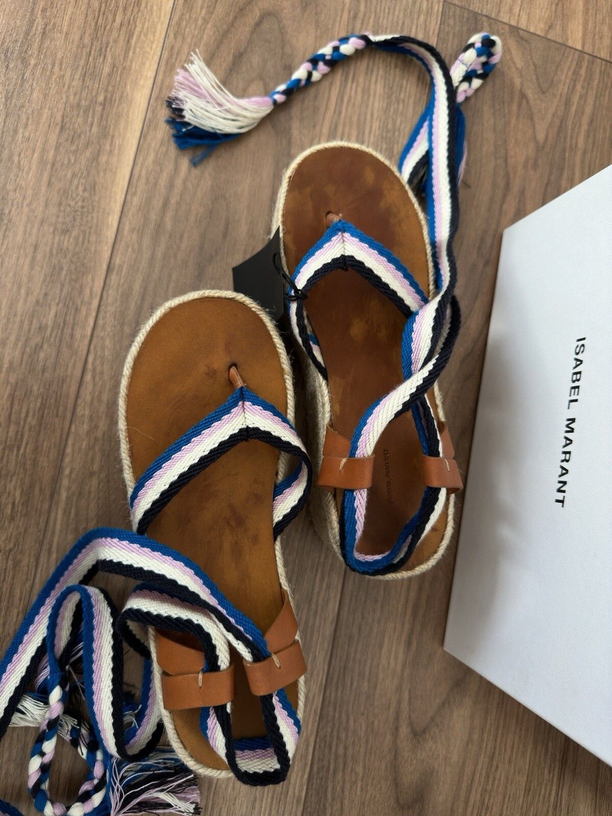 Isabel Marant New Isabel Marant Wedge Espadrill Platform Sandals Leather Size US 8 / IT 38 - 6 Thumbnail