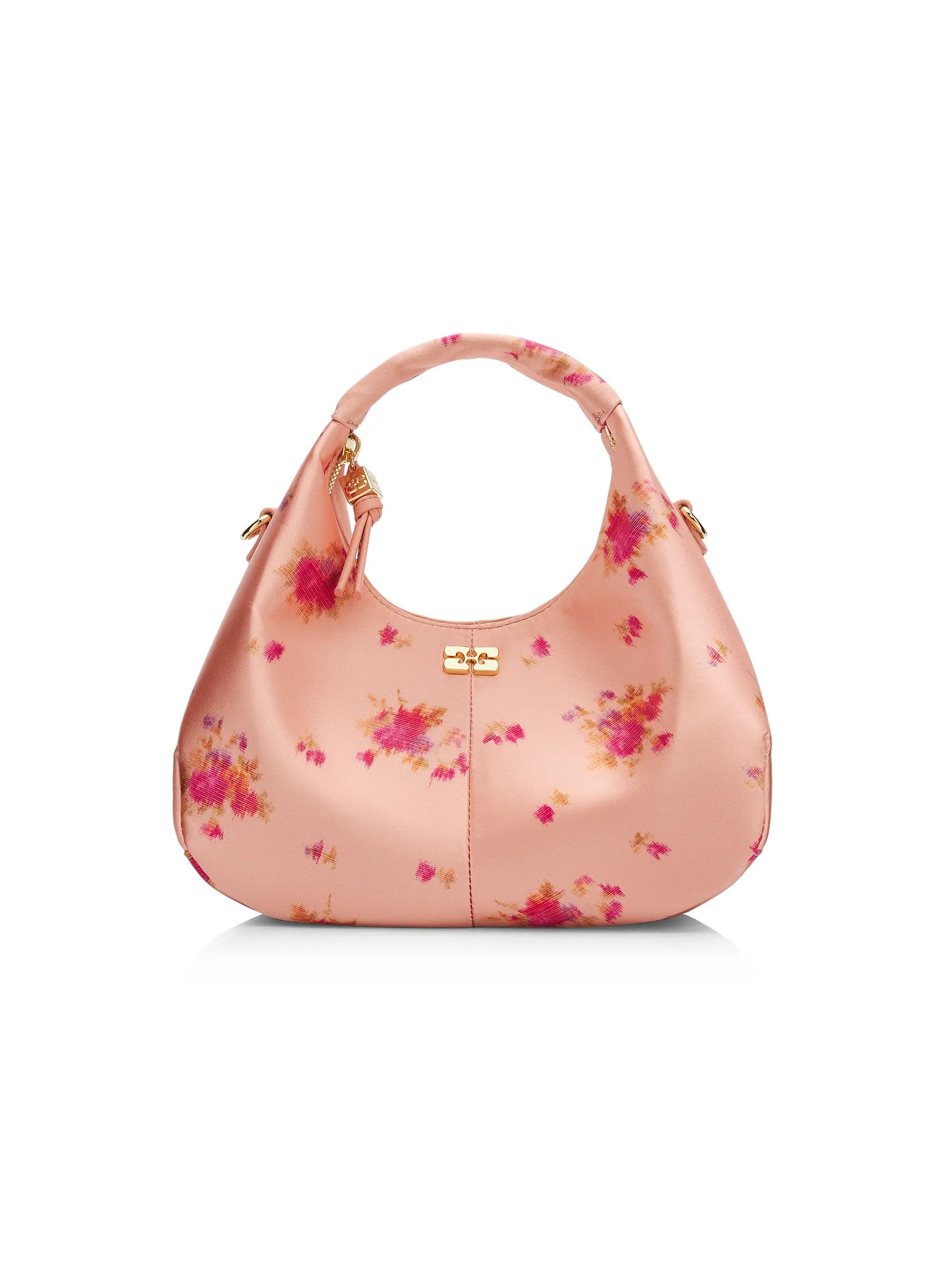 Ganni os11x0526 Size: OS / Mini Floral Satin Hobo Bag Multicolor Size ONE SIZE - 1 Thumbnail