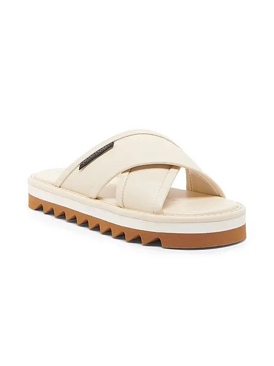 Stella McCartney os11x1225 Sneak-Elyse 50MM Platform Slides in Cream Size US 7 / IT 37 - 2 Thumbnail
