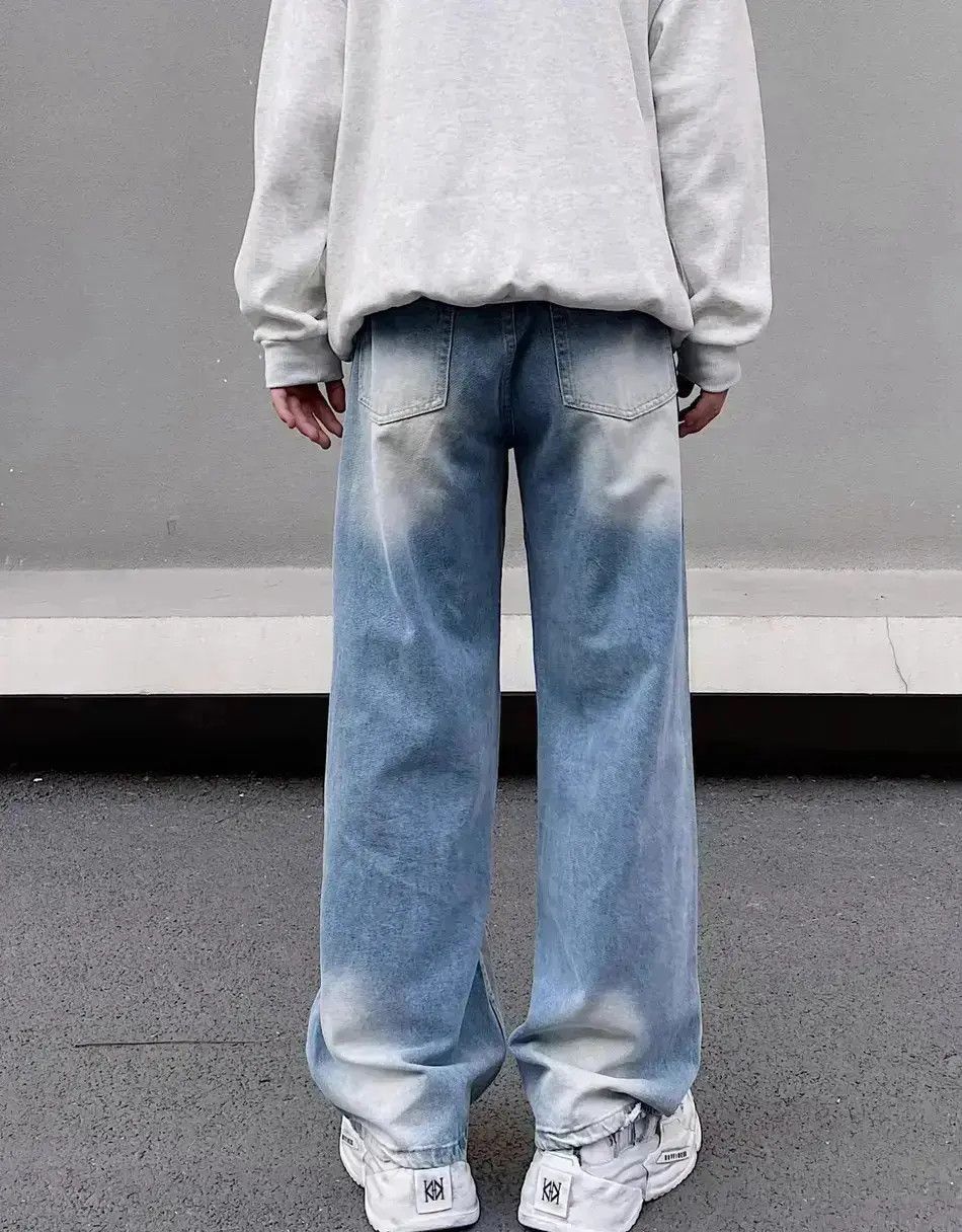 Japanese Brand Wash Gradient Wide Leg Denim Size US 32 / EU 48 - 4 Thumbnail