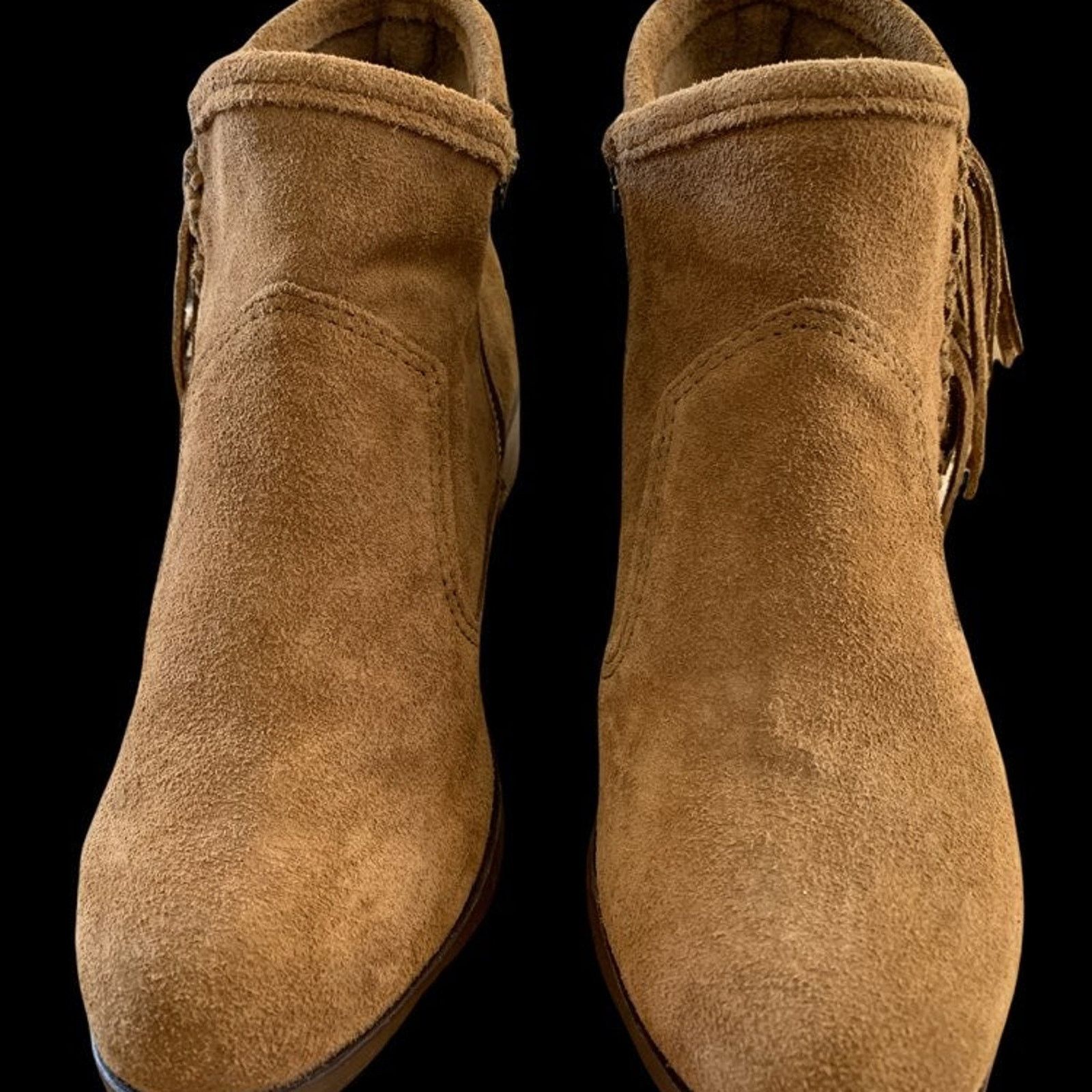 Minnetonka Minnetonka Womens 7 Leather Ankle booties Side Zipper Size US 7 / IT 37 - 2 Thumbnail