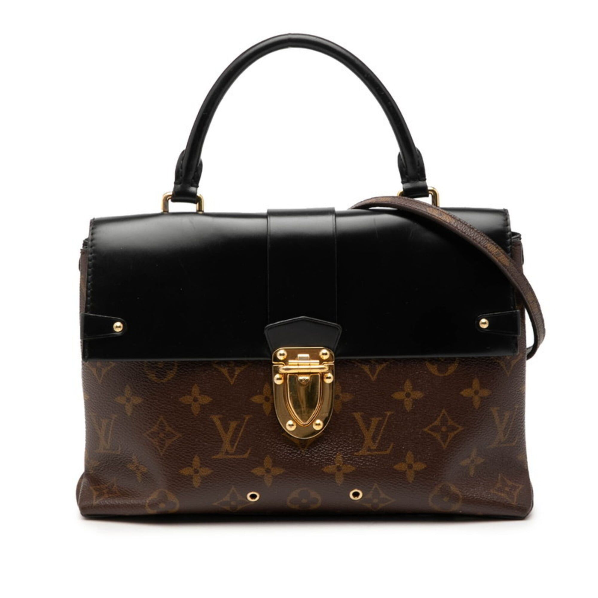 Louis Vuitton Louis Vuitton Monogram Flap Bag MM, Handbag/Shoulder Bag, 2-Way, M43125, Brown/Black Leather, Women's, LOUIS VUITTON Size ONE SIZE - 1 Thumbnail