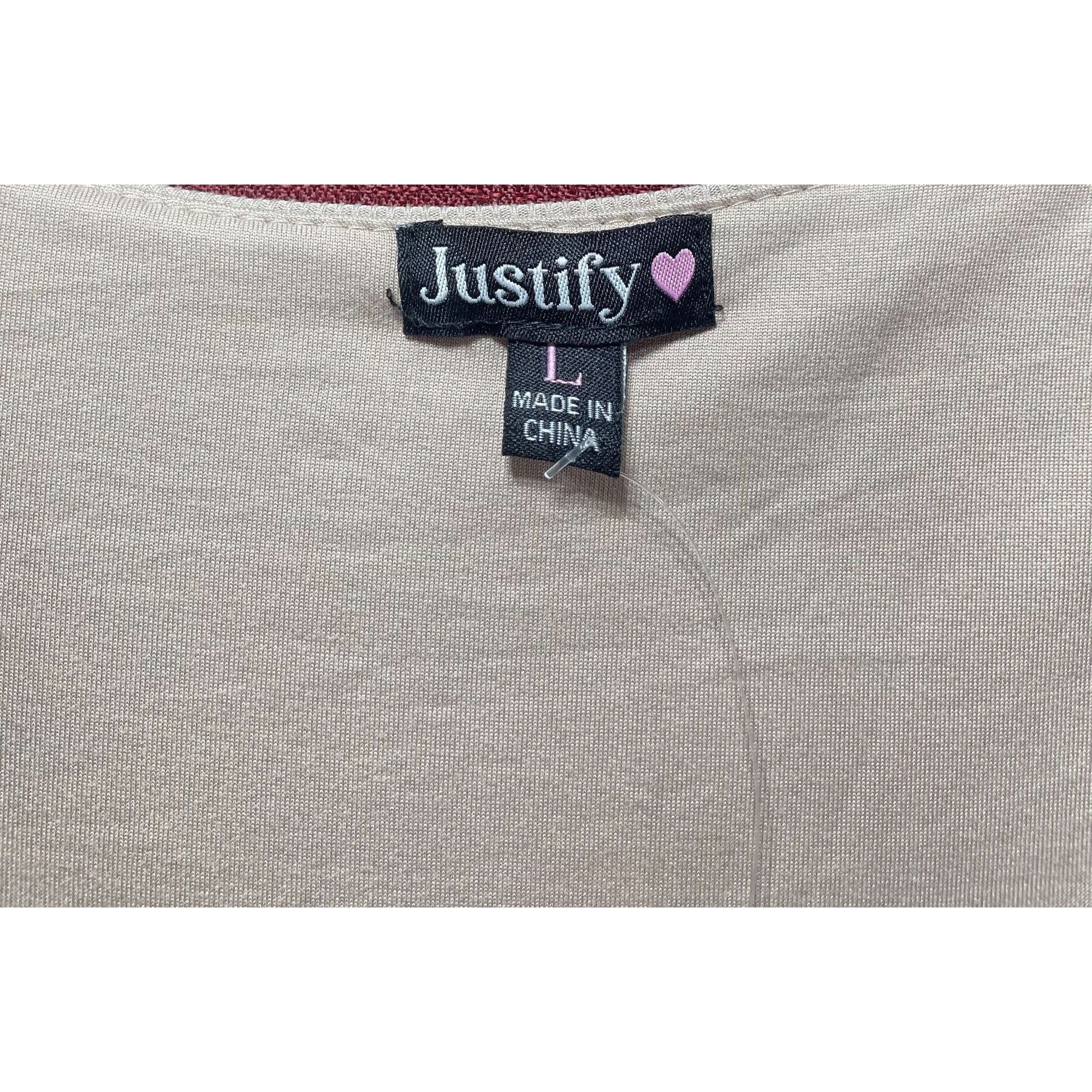 Other Justify - Women's V-Neck Lined Casual Dress - Beige - Large Size L / US 10 / IT 46 - 11 Thumbnail