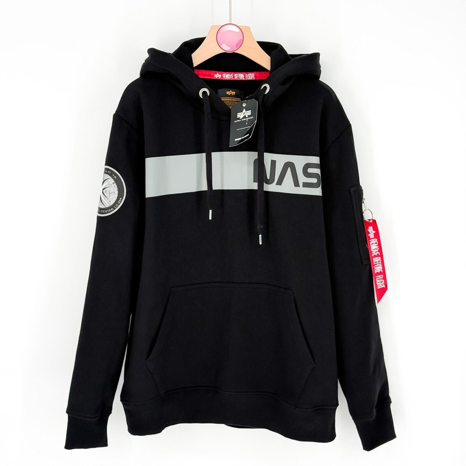 Alpha Industries Alpha Industries NASA Hoodie Pull Tag Black Pullover Mens M Size US M / EU 48-50 / 2 - 5 Thumbnail