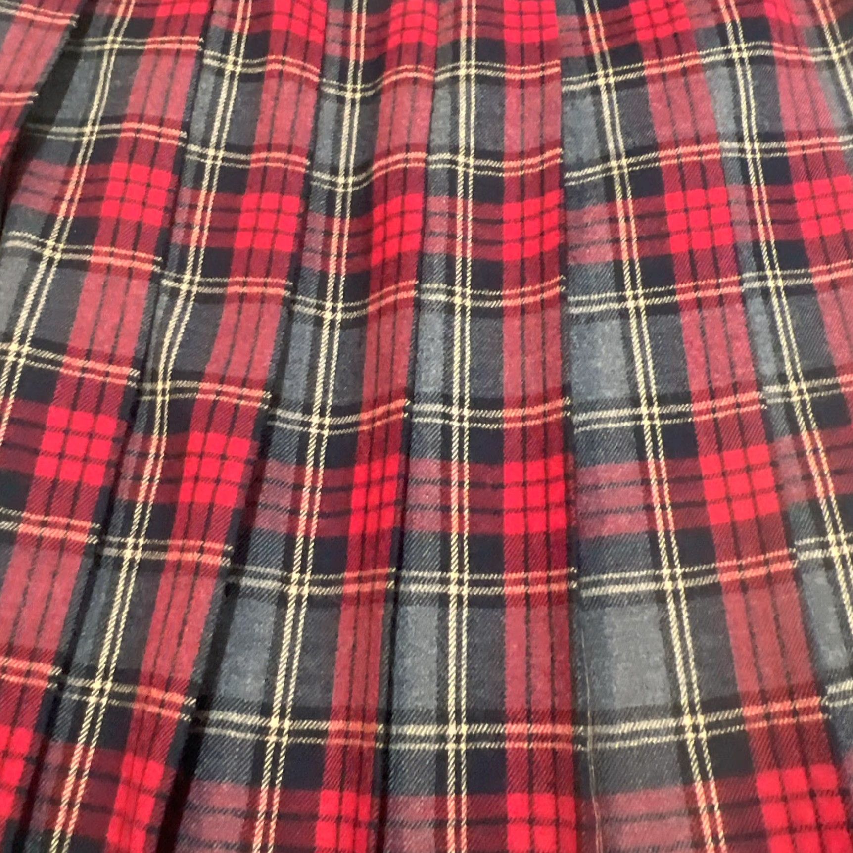 Vintage VINTAGE LL Bean Skirt Petite 8P Red Plaid Tartan 100% Wool Pleated Lined Maxi USA Size 30" / US 8 / IT 44 - 3 Thumbnail