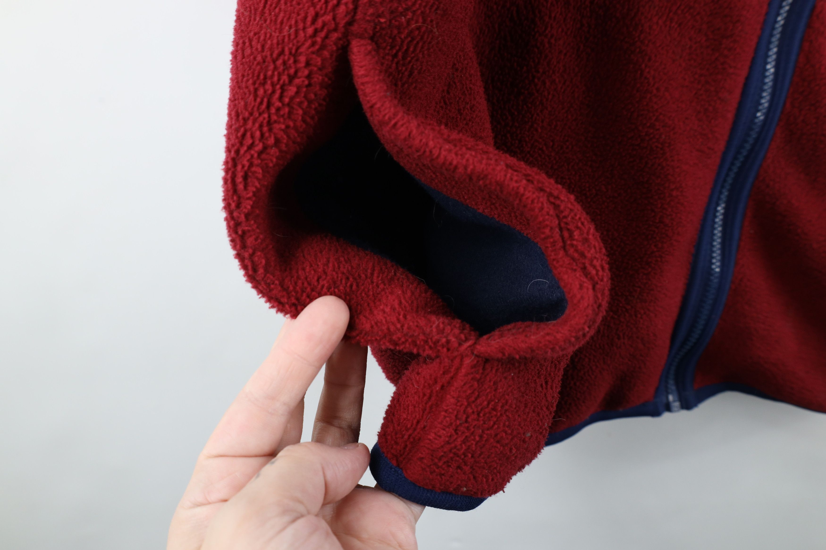 Lands' End × Vintage Vintage 90s Lands End Blank Full Zip Fleece Vest Jacket Red Size US XL / EU 56 / 4 - 6 Thumbnail
