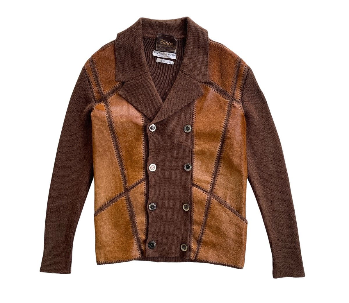 Vintage RARE❗️1950s Canon Real Fur Horse Leather Knit Size US M / EU 48-50 / 2 - 5 Thumbnail