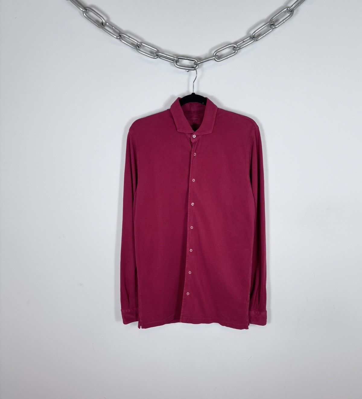 Gran Sasso Gran Sasso Vintage Men’s Red Long Sleeve Button Up Shirt Size US M / EU 48-50 / 2 - 1 Thumbnail