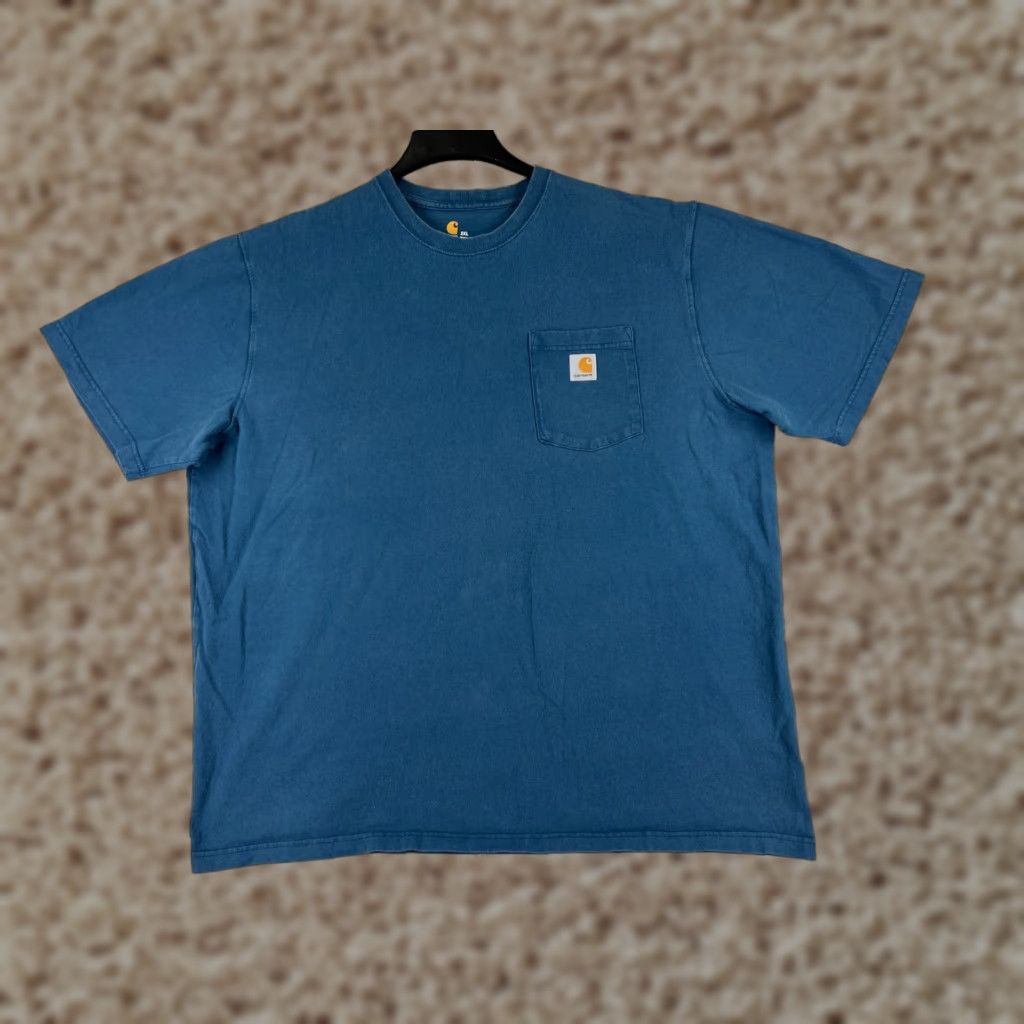 Carhartt Carhartt Mens T-Shirt 2XL Blue 100% Cotton Short Sleeve Crew Neck Pocket Jersey Logo Size US XXL / EU 58 / 5 - 1 Thumbnail
