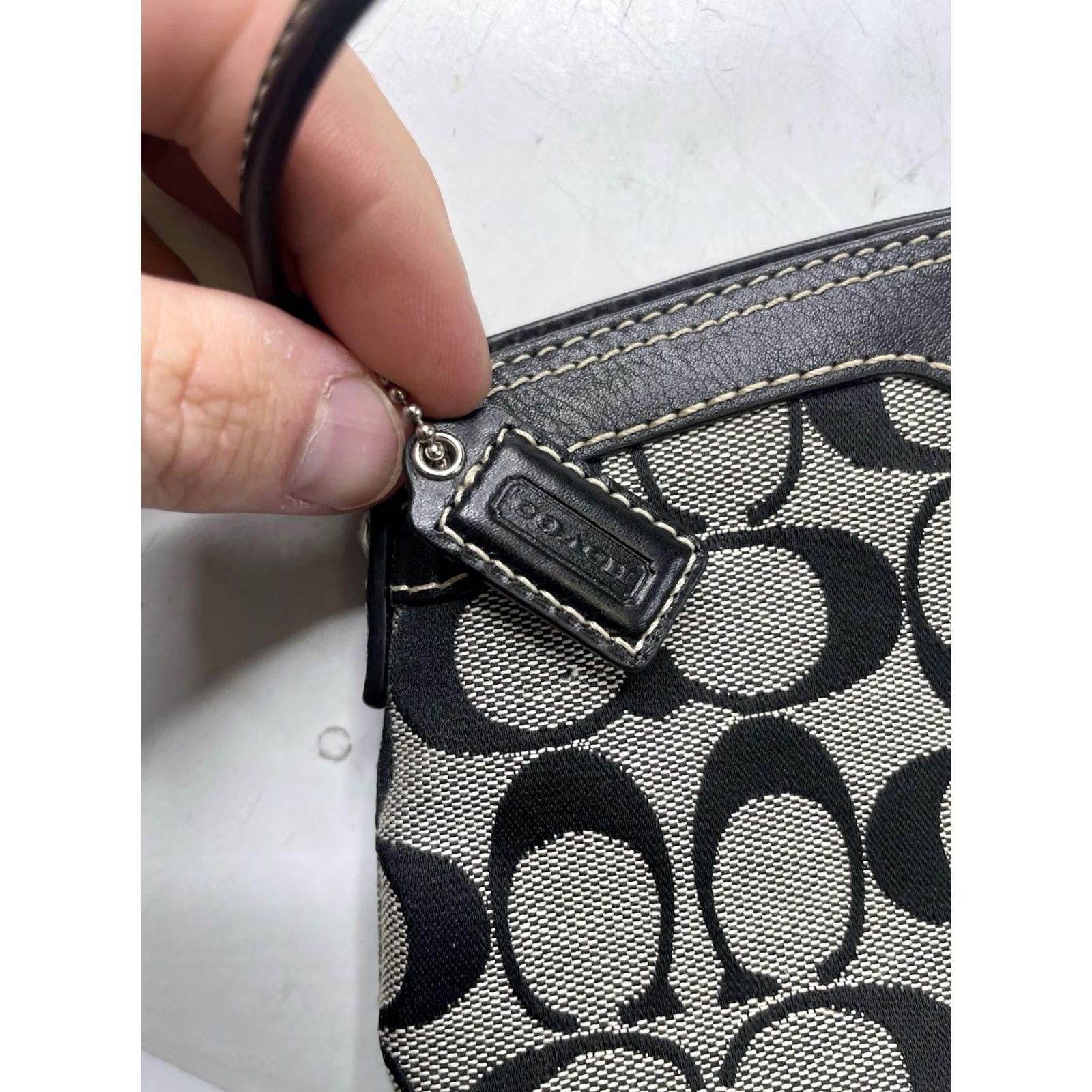 Coach VINTAGE Coach Shoulder Bag Gray Black Signature C Jacquard Turnlock Mini Hobo Bag Womens Size ONE SIZE - 7 Thumbnail