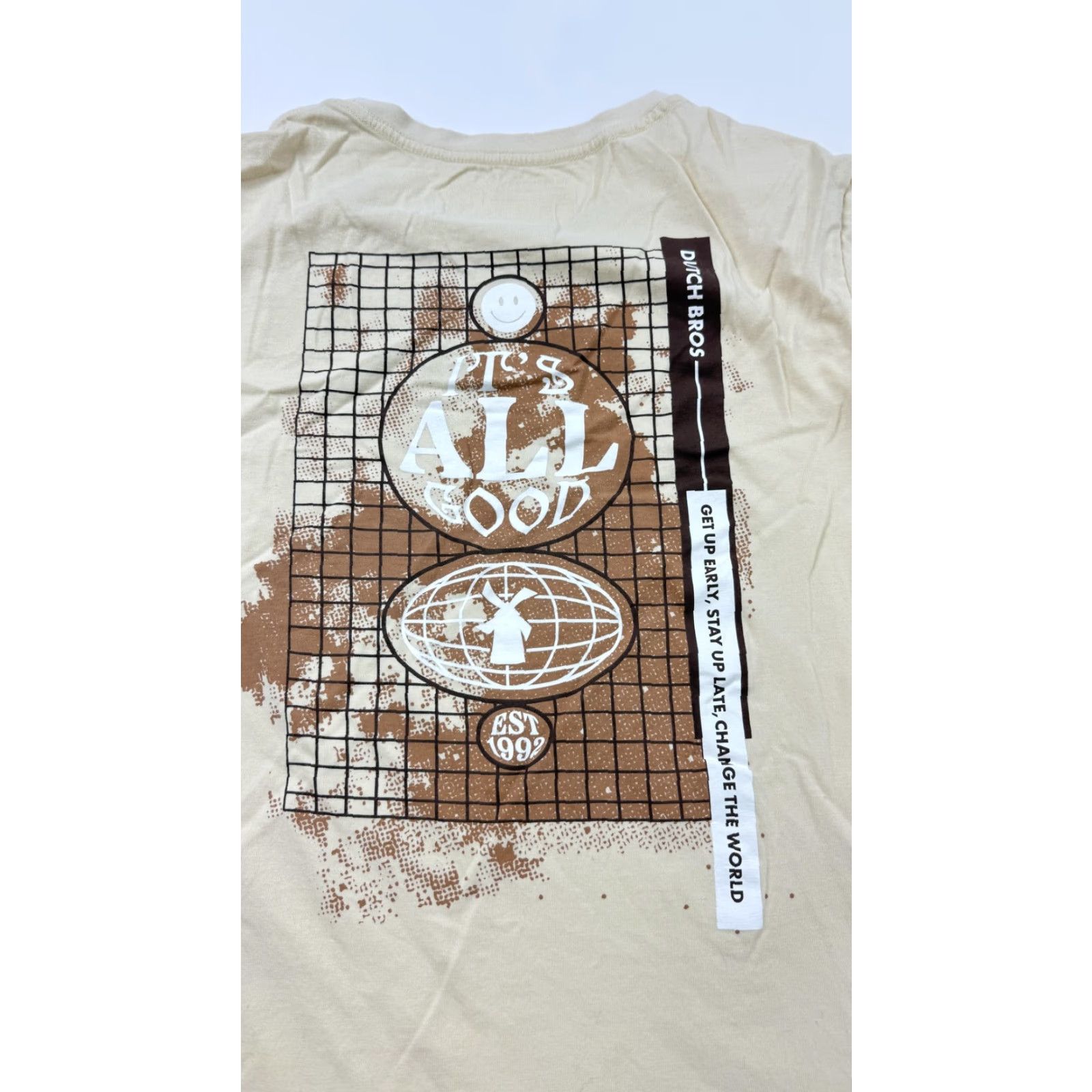 Vintage Dutch Bros Coffee Shirt Womens Medium Beige Long Sleeve It's All Good Graphic Shirt Size M / US 6-8 / IT 42-44 - 7 Thumbnail