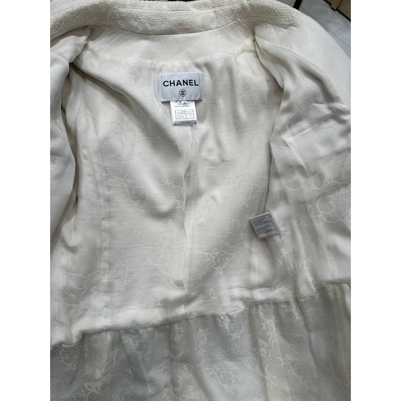 Chanel Chanel White Lamb Leather & Tweed Coat FR 36 Size XS / US 0-2 / IT 36-38 - 7 Thumbnail
