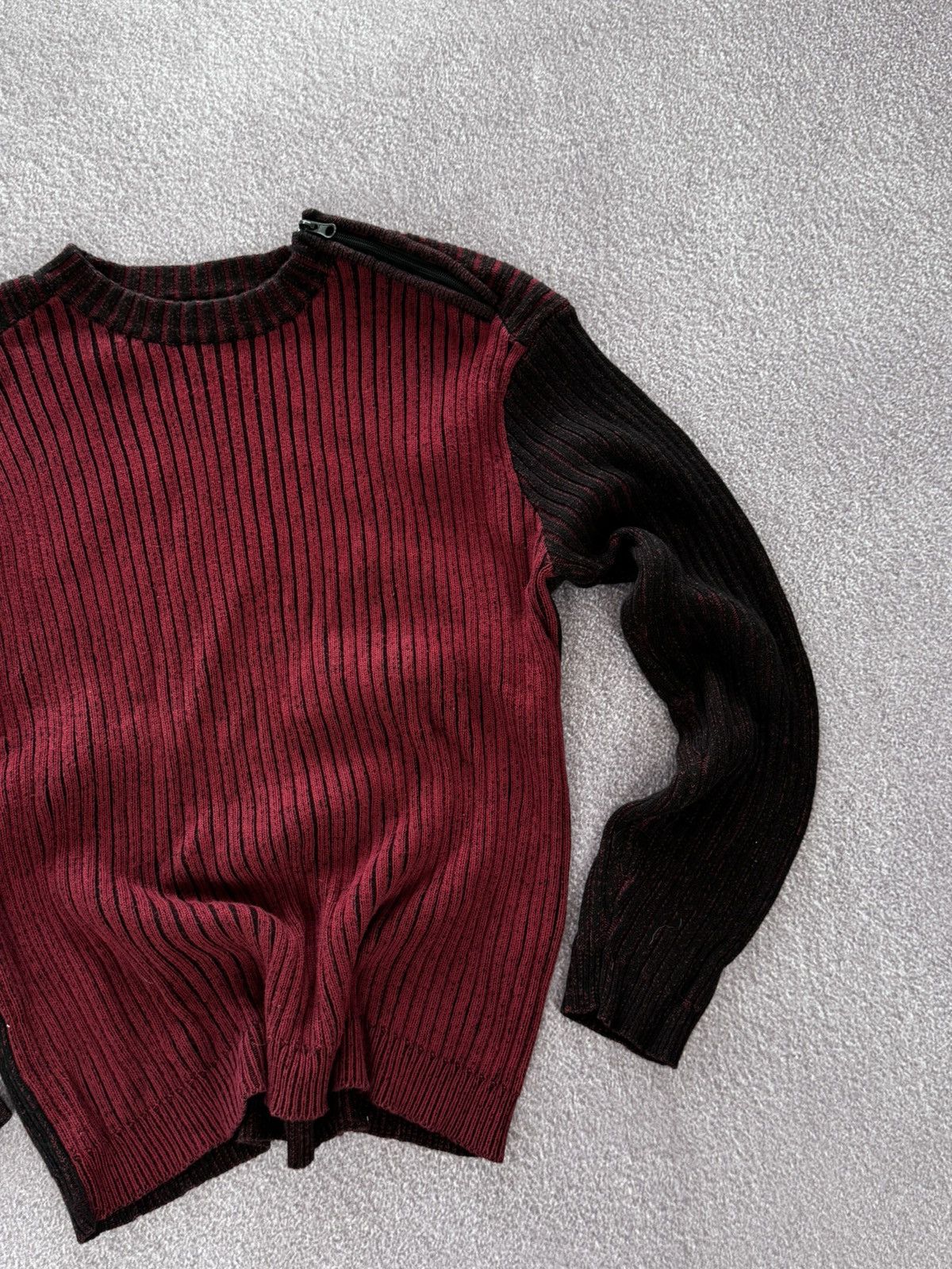 If Six Was Nine Vintage 90's Japanese Style Mens Dark Zip Ribbed Sweater Y2K Size US L / EU 52-54 / 3 - 5 Thumbnail