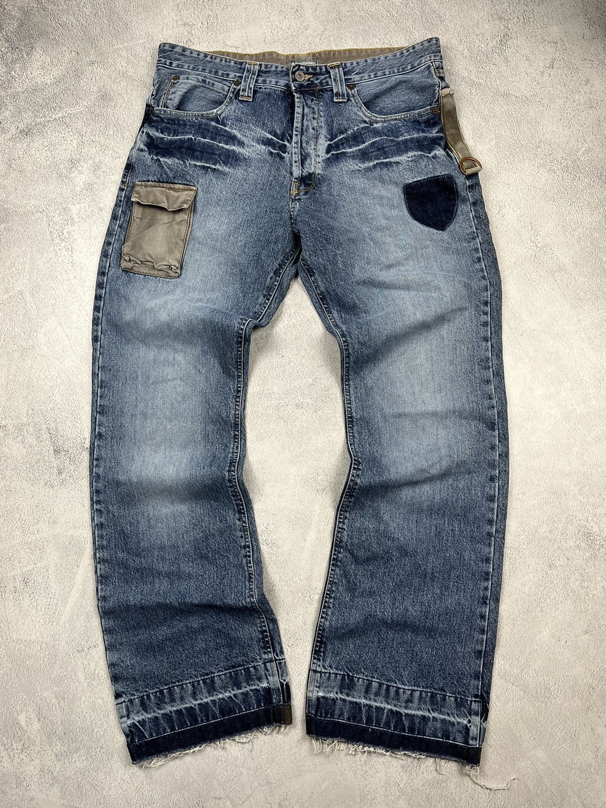 Vintage dirty distressed faded cargo baggy pants
