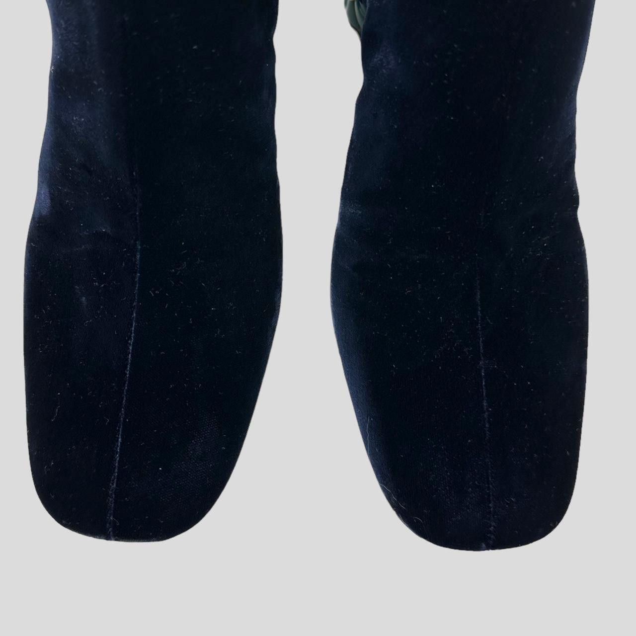 Prada Prada Milano Floral Heel Blue Velvet Boots - UK7 Size US 8 / IT 38 - 4 Thumbnail