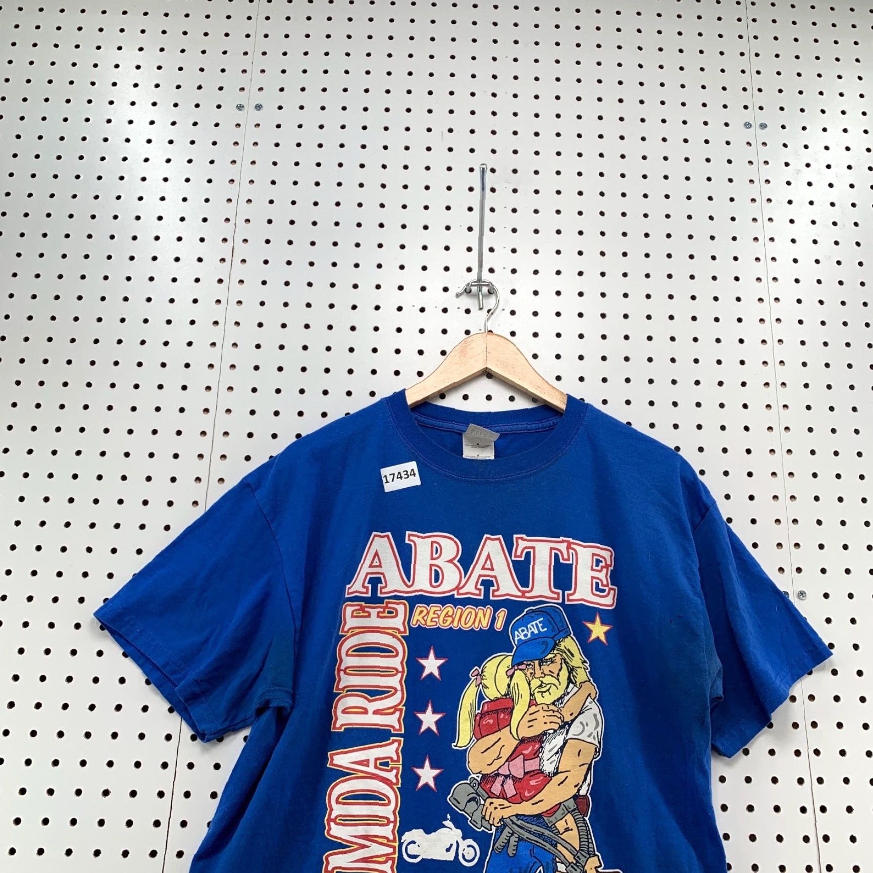 Gildan VINTAGE Gildan Motorcycle T-Shirt Adult Large Blue Graphic Short Sleeve y2K Mens Size US 33 - 5 Thumbnail