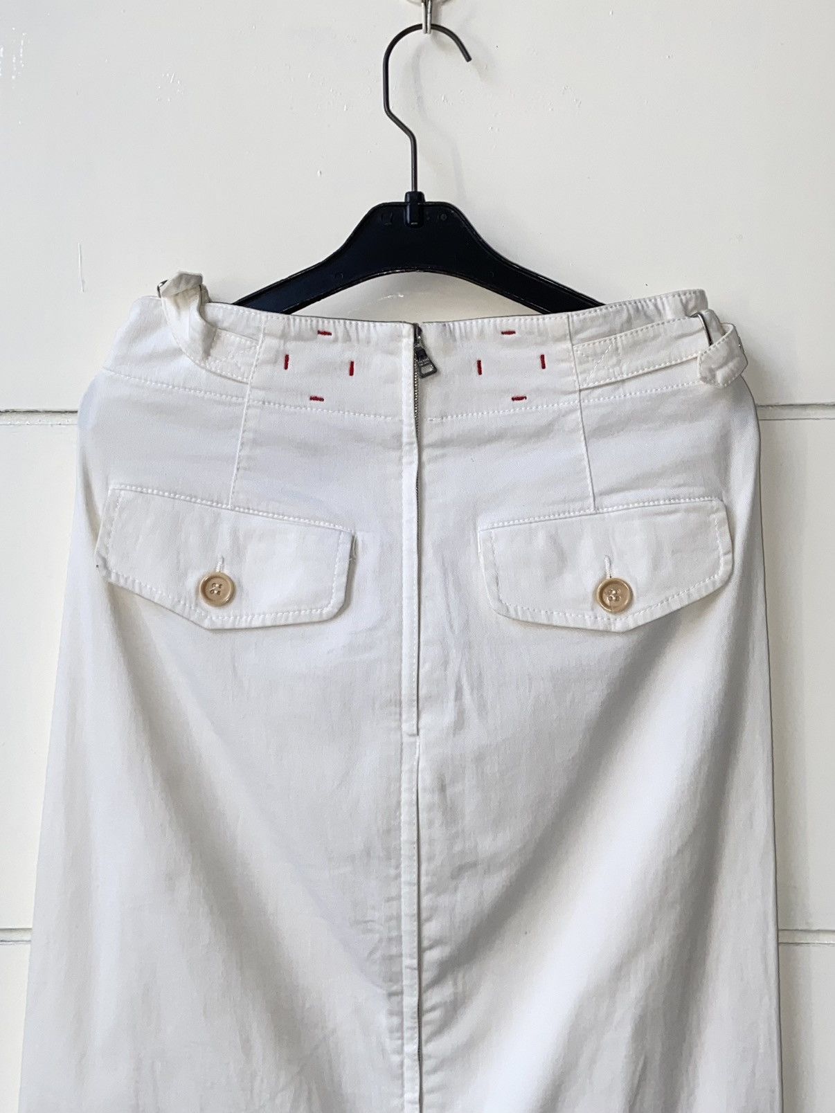 Prada PRADA White Midi Skirt Size 23" - 5 Thumbnail