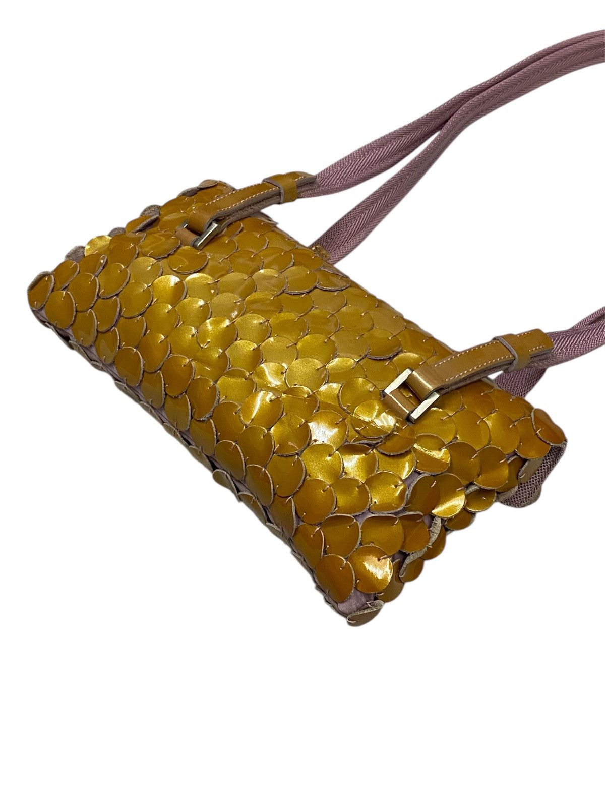 Prada Prada Gold Patent Paillet Leather Shoulder Bag Size ONE SIZE - 22 Thumbnail