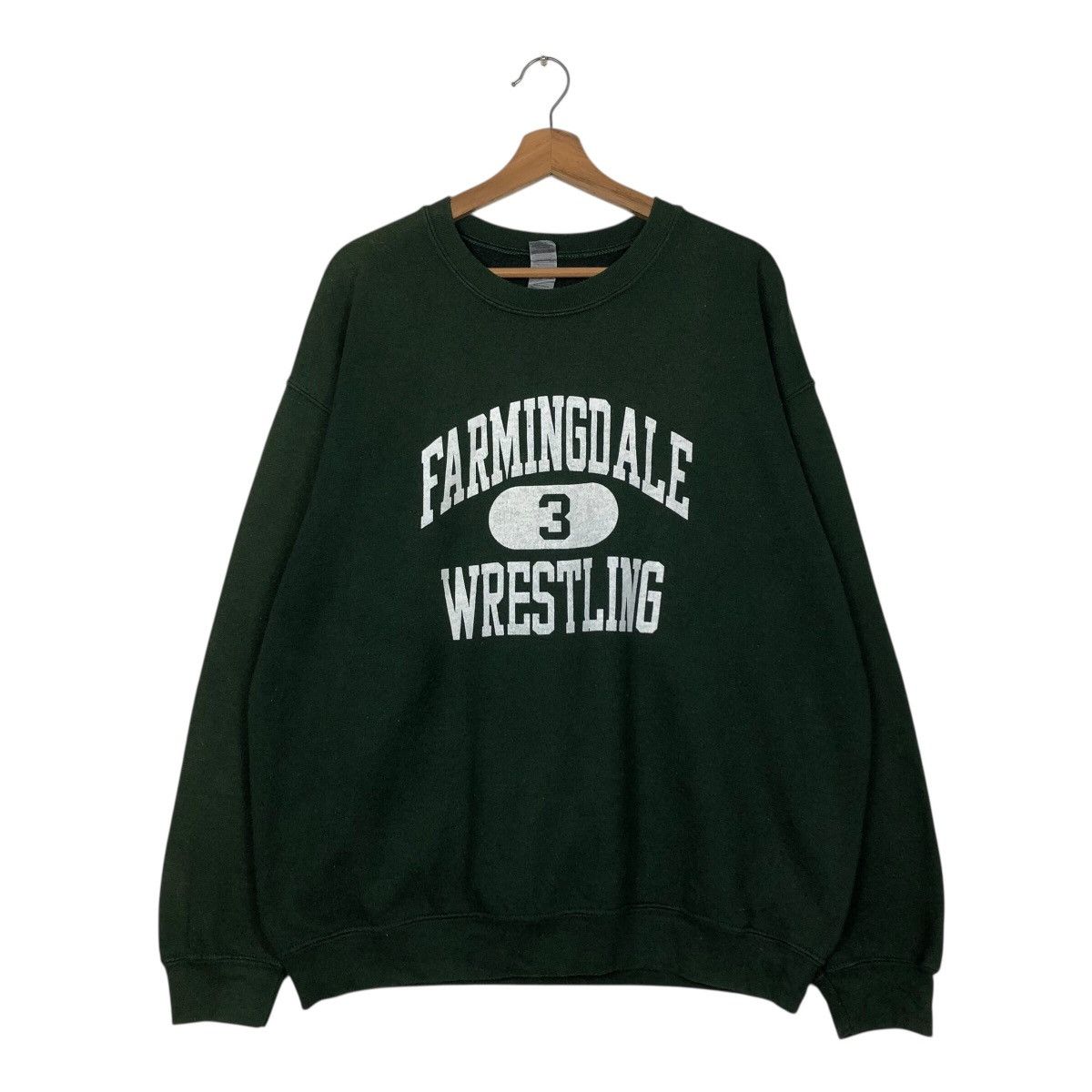 Japanese Brand × Vintage 📌Rich Green Vintage Sweatshirt Farmingdale Wrestling Size US L / EU 52-54 / 3 - 2 Thumbnail